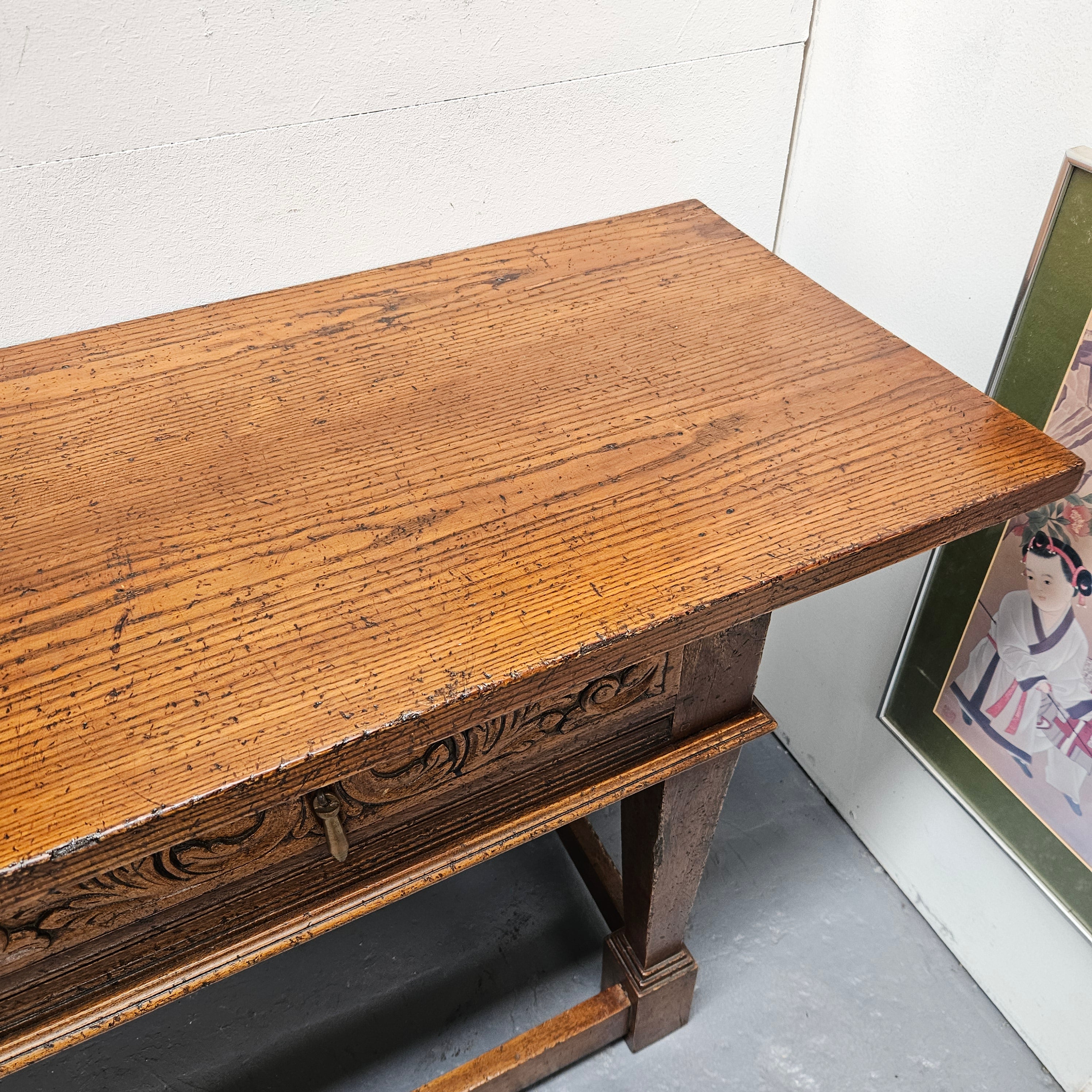 Spanish Style French Elm Two Drawer Console Table | Antique & Vintage | Moonee Ponds Antiques | Australia Wide Delivery