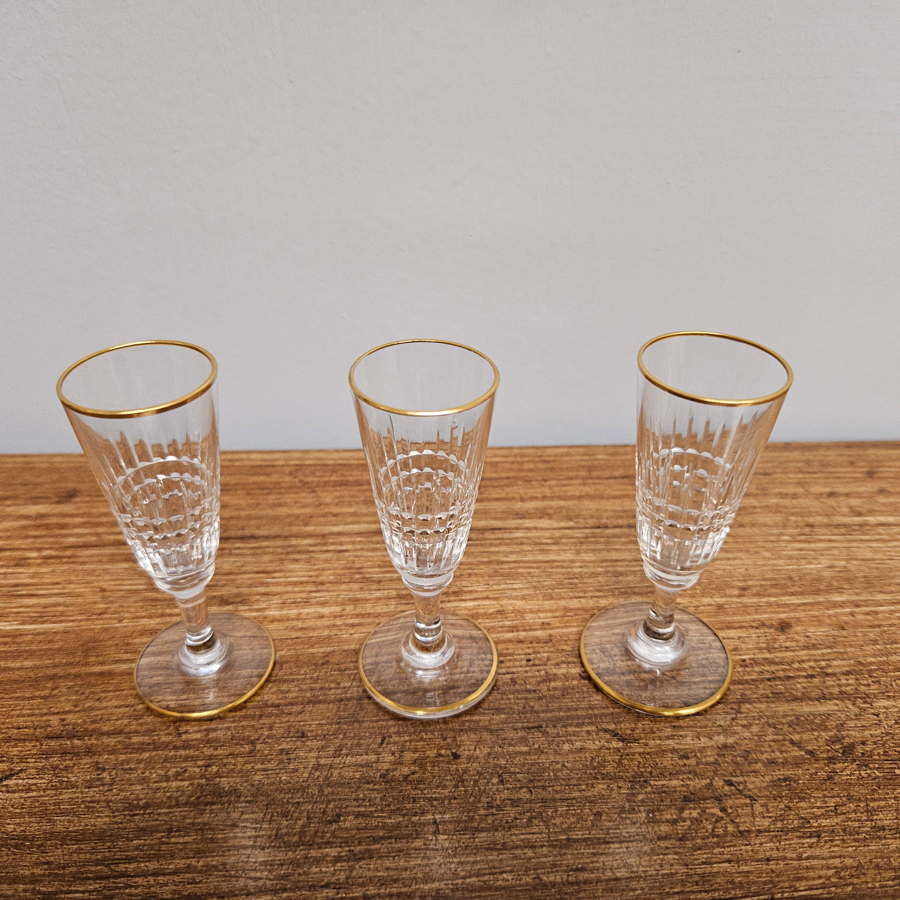 Set Of 6 Stemmed Crystal Liqueur Glasses | Antique & Vintage | Moonee Ponds Antiques | Australia Wide Delivery