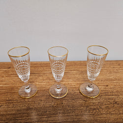 Set Of 6 Stemmed Crystal Liqueur Glasses | Antique & Vintage | Moonee Ponds Antiques | Australia Wide Delivery