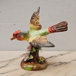 Finch Bird Figurine Crown Staffordshire Signed J T Jones