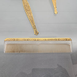 Gilt Brass Brush Mirror & Comb Set | Antique & Vintage | Moonee Ponds Antiques | Australia Wide Delivery