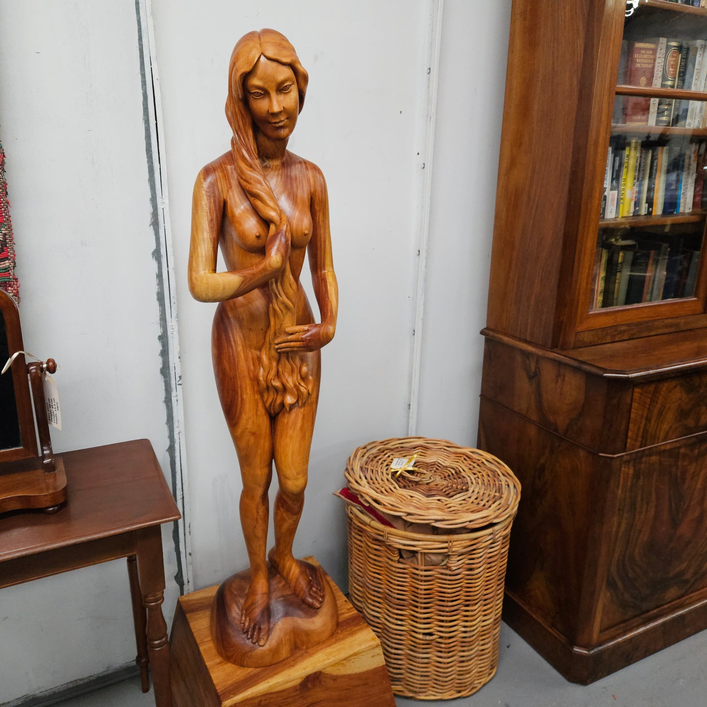 Vintage Wooden Female Sculpture