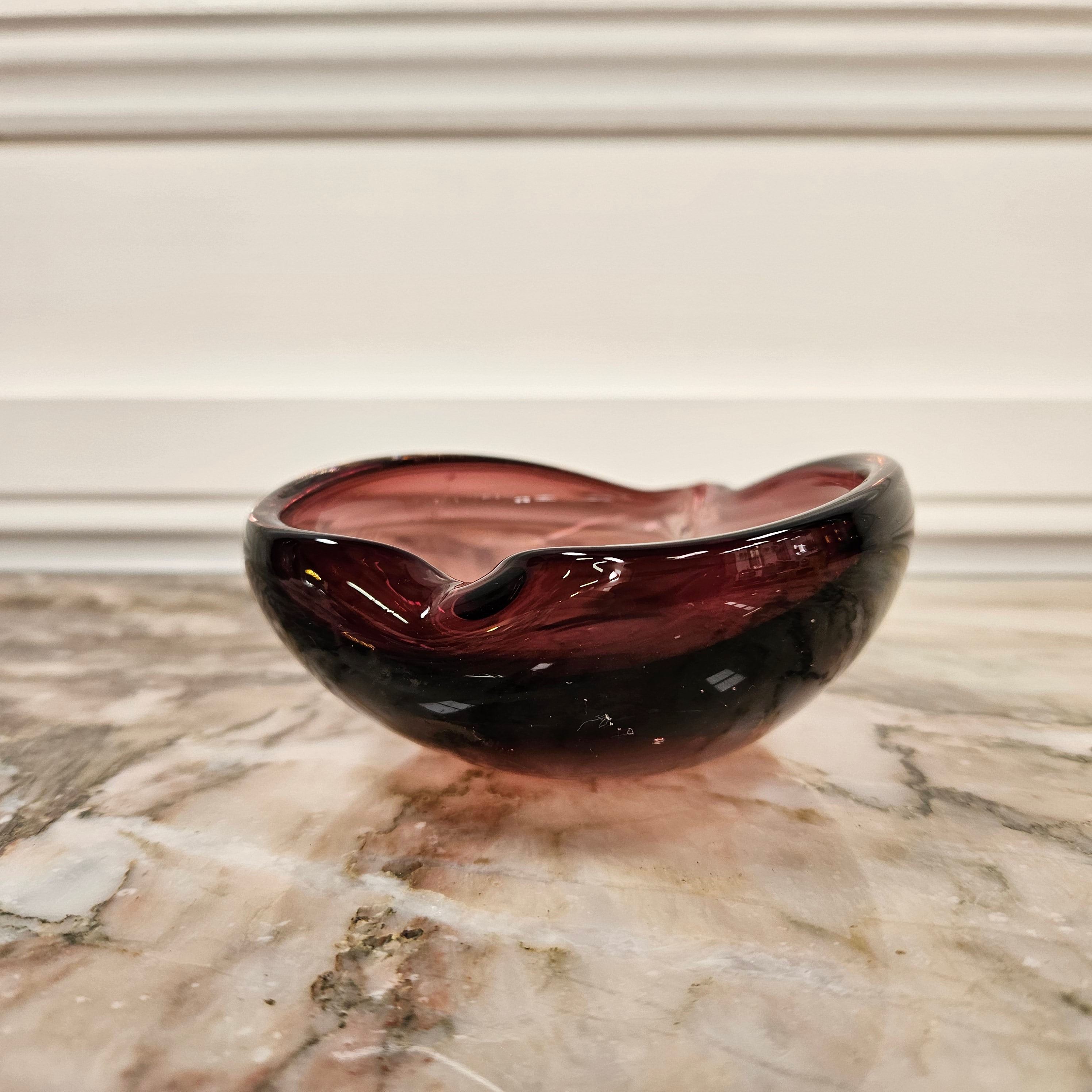 Leaf Shaped Hand Blown Glass Bowl