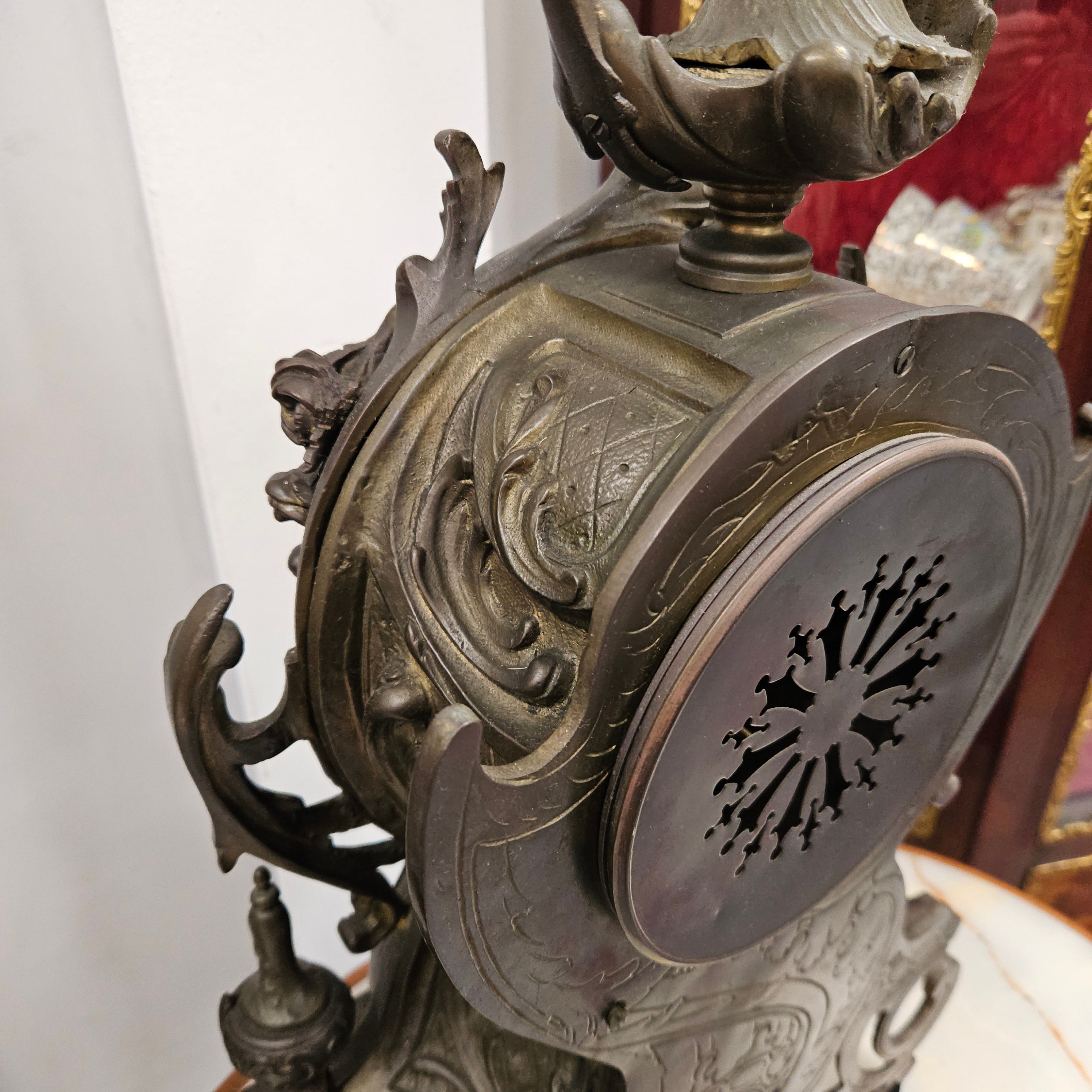 19th Century Bronze Mantle Clock | Antique & Vintage | Moonee Ponds Antiques | Australia Wide Delivery