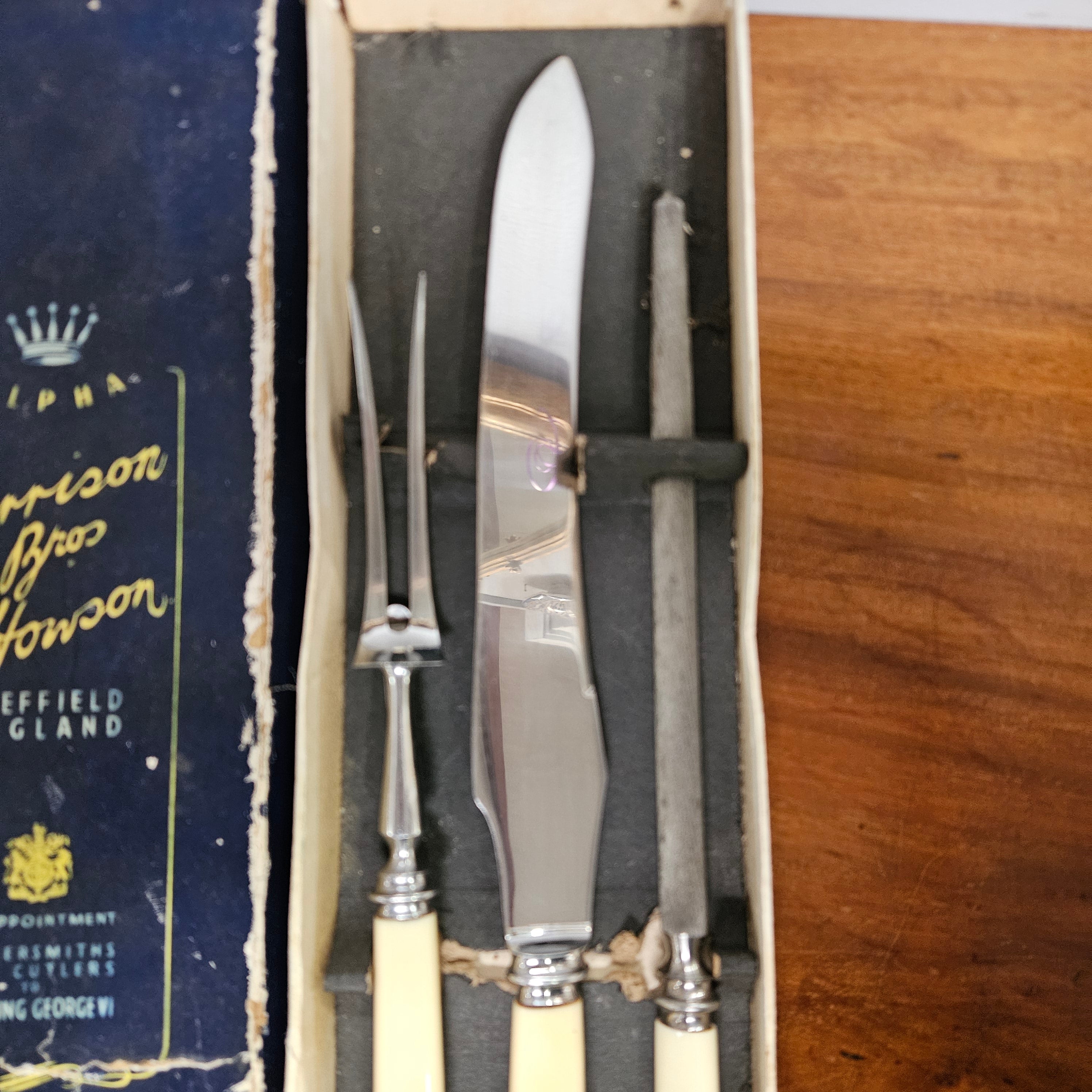 Harrison Bros & Howson Sheffield England Carving Set | Antique & Vintage | Moonee Ponds Antiques | Australia Wide Delivery