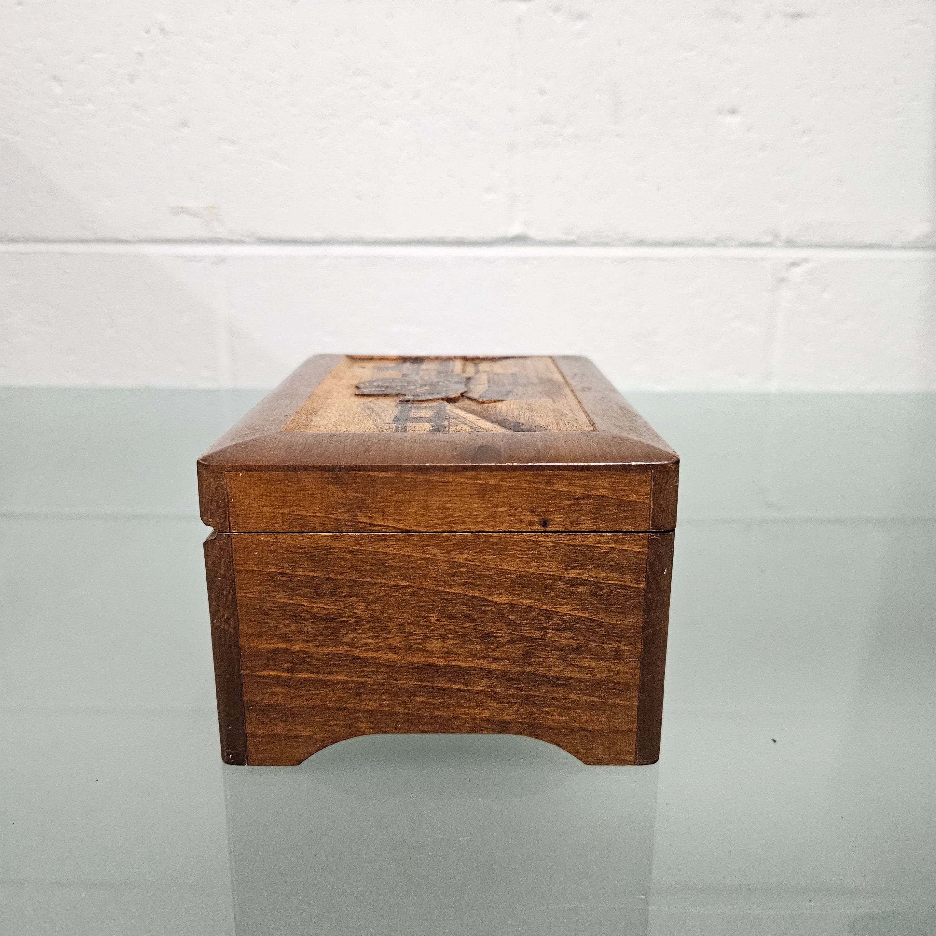 Vintage Wooden Carved Music Jewellery Box | Antique & Vintage | Moonee Ponds Antiques | Australia Wide Delivery