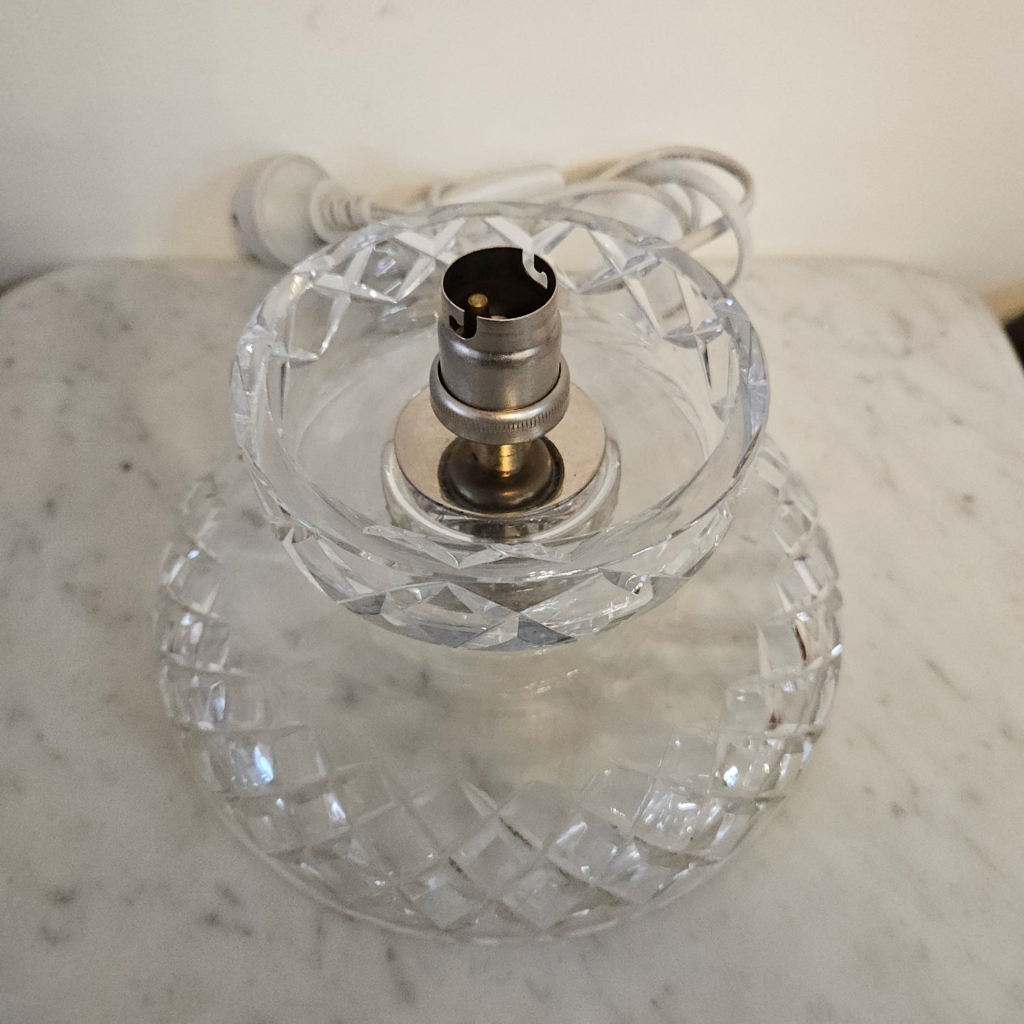 Vintage Art Deco Bohemian Crystal Table Lamp