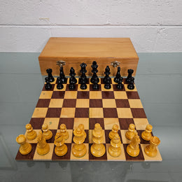 Vintage French Boxed Wooden Chess Set