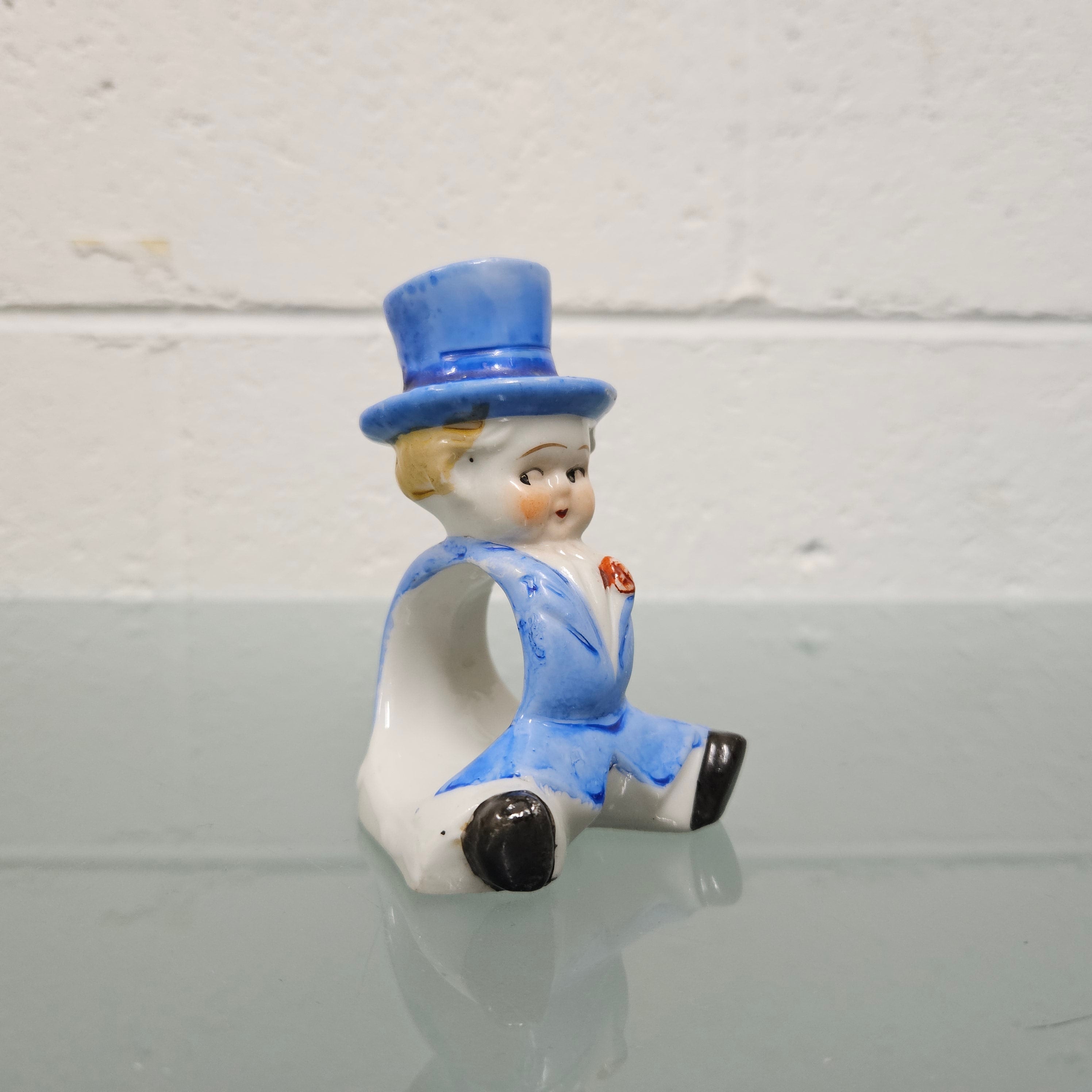 Set of 4 Vintage Napkin Ring of Boy In Top Hat | Antique & Vintage | Moonee Ponds Antiques | Australia Wide Delivery