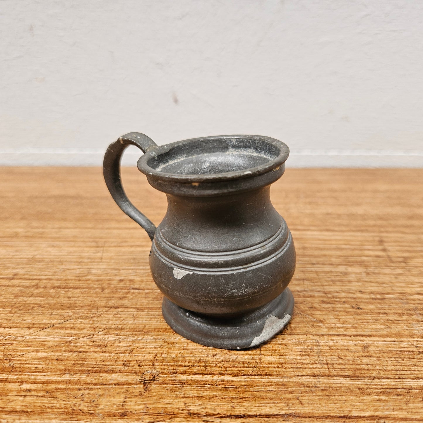 Antique Miniature Pewter Tankard