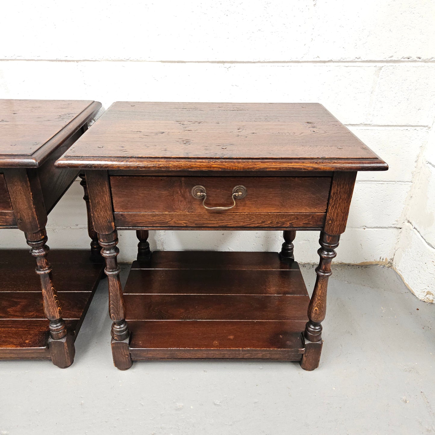Antique French Oak Pair Bedside