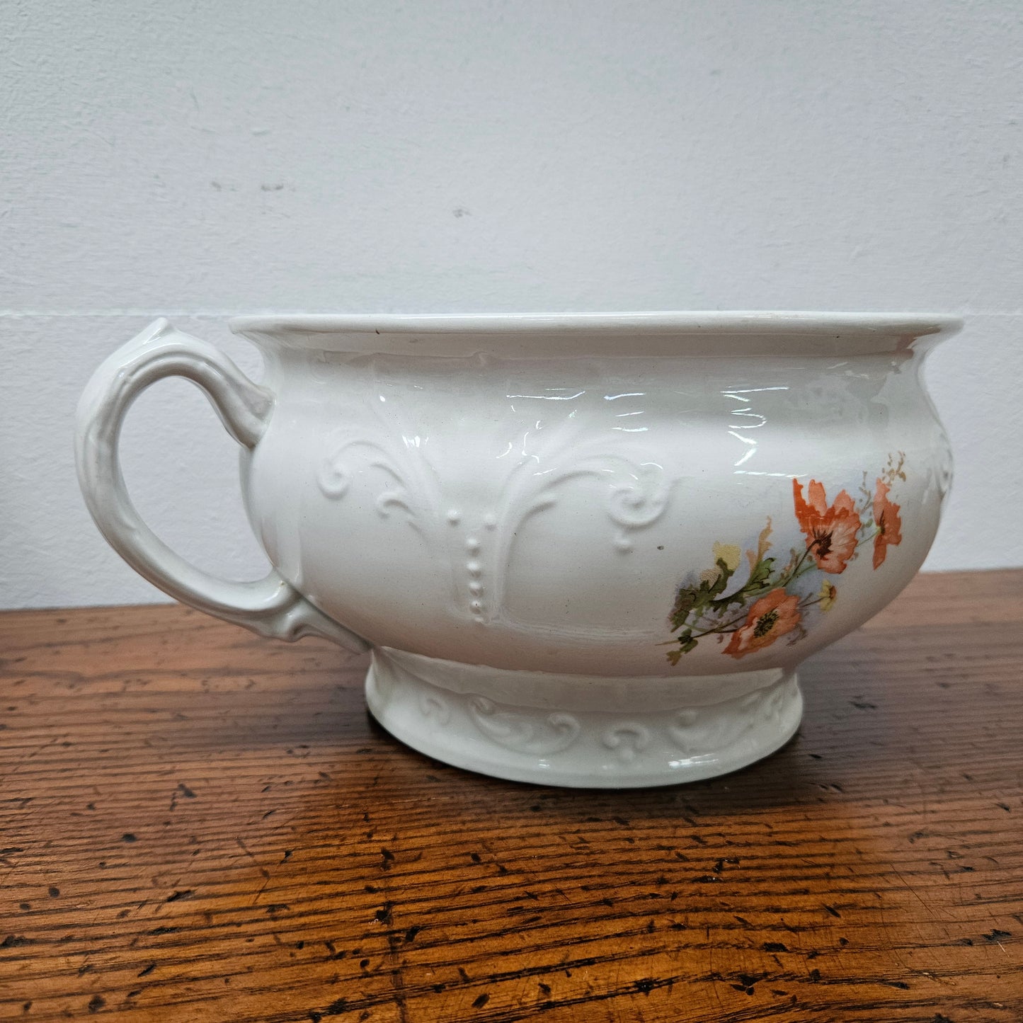 Antique Victorian White / Floral Chamber Pot