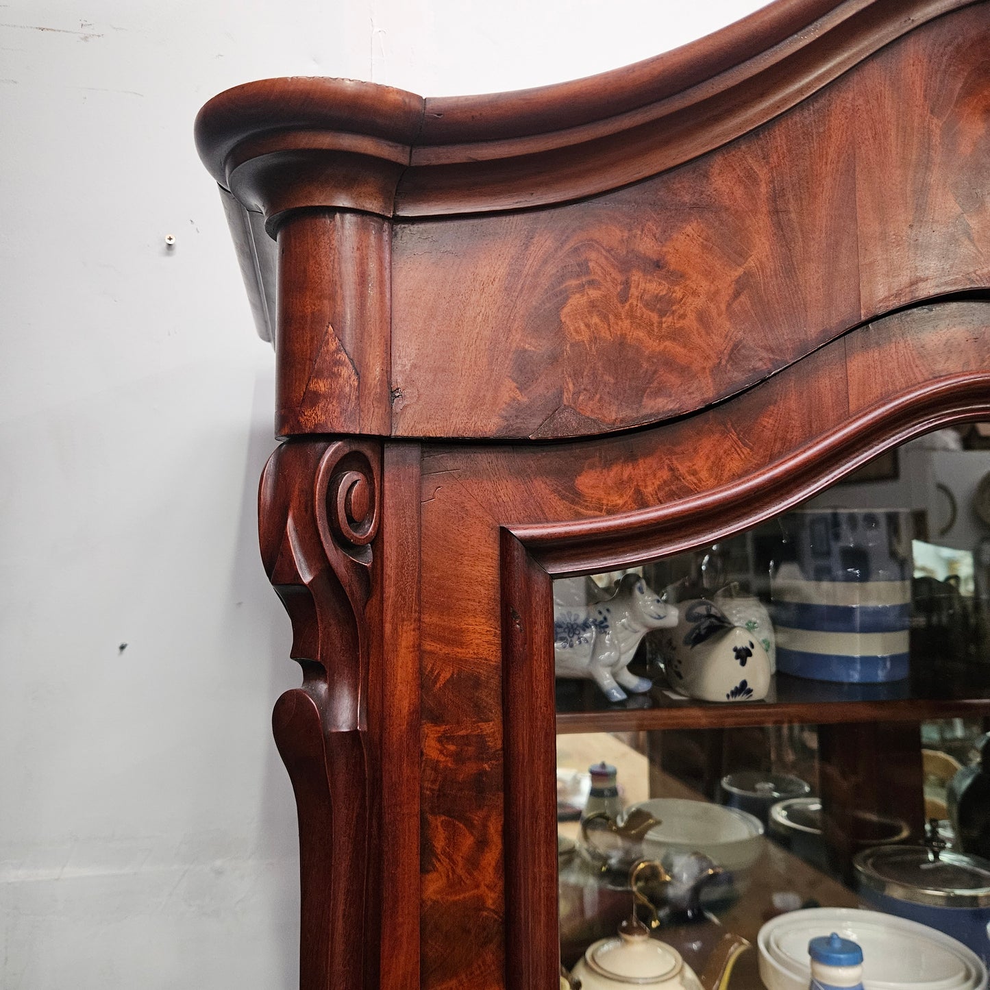 Flame Mahogany Display Cabinet
