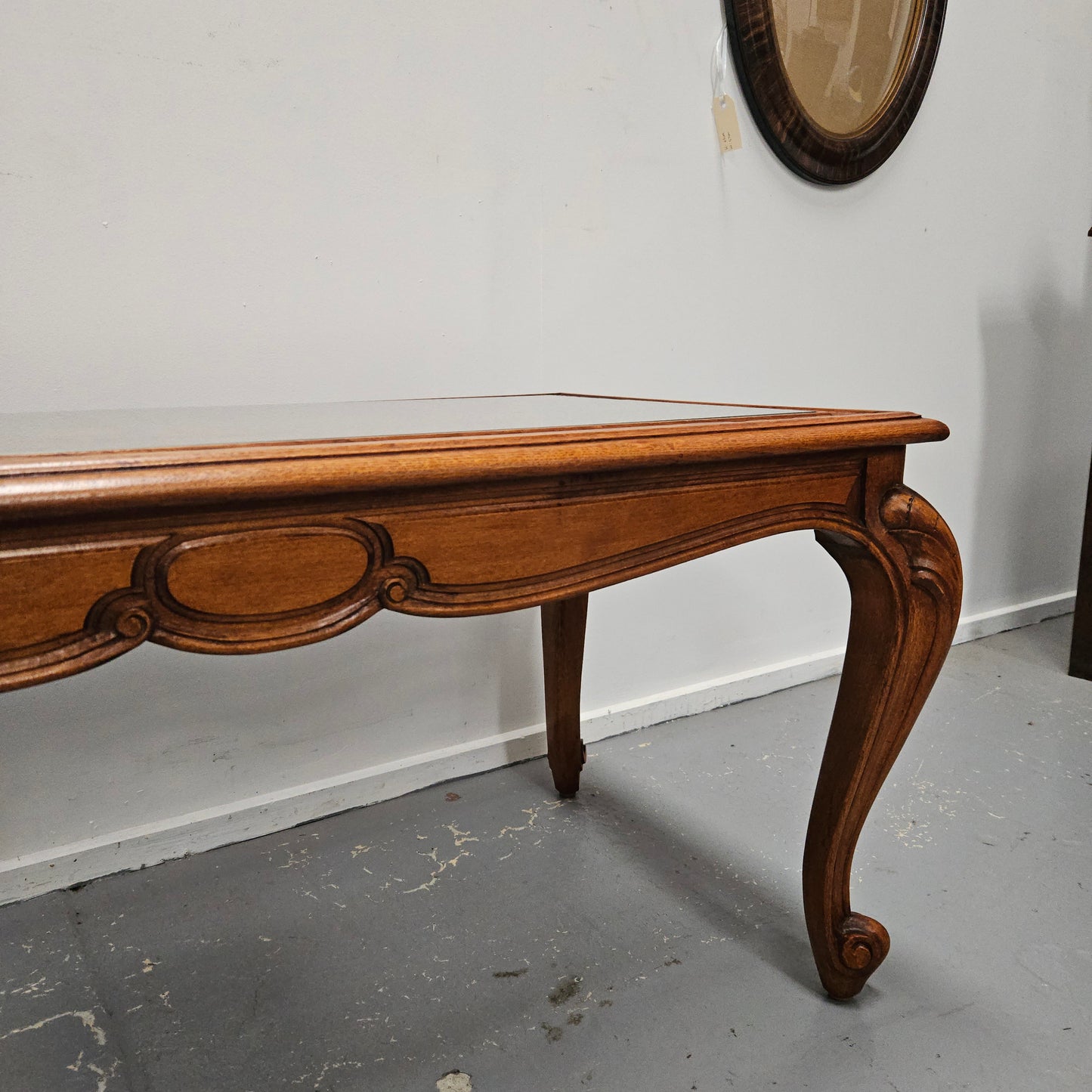 French Oak Cane Insert Coffee Table