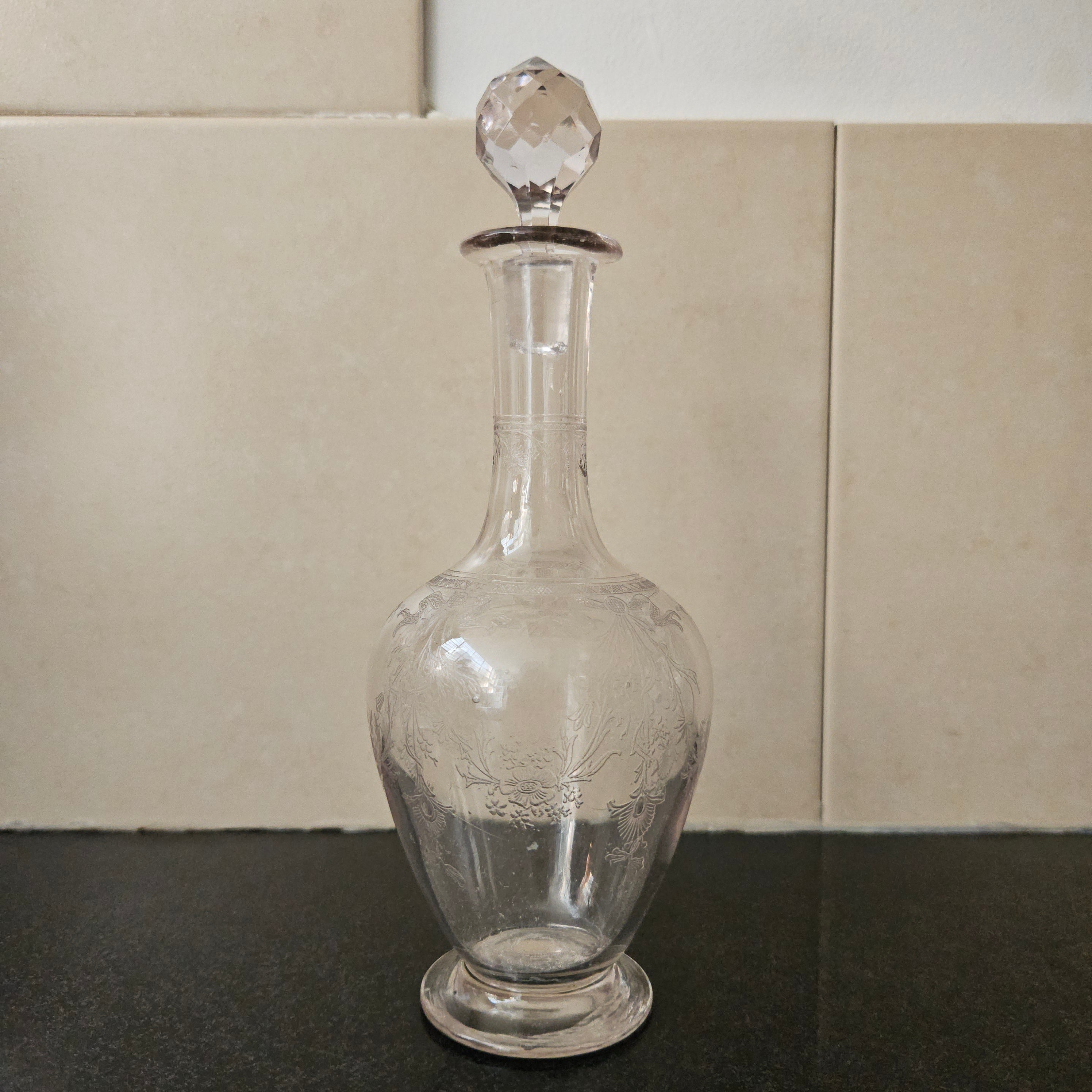 Antique Acid Etched Decanter