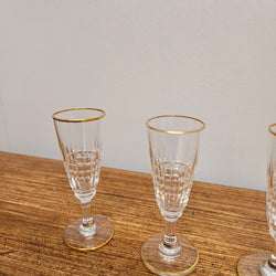 Set Of 6 Stemmed Crystal Liqueur Glasses | Antique & Vintage | Moonee Ponds Antiques | Australia Wide Delivery