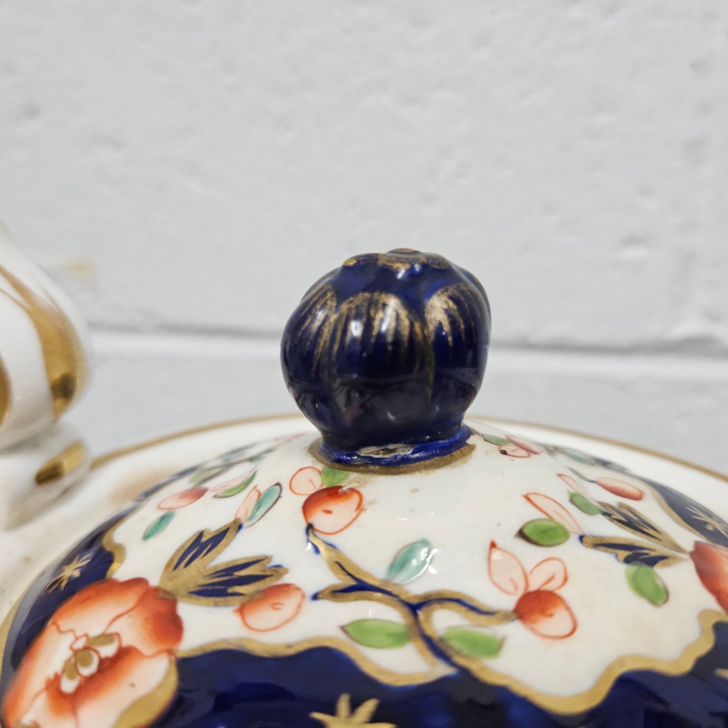 Antique Ridgway Porcelain Hand Painted Gilt & Floral Decorated Teapot Circa 1825