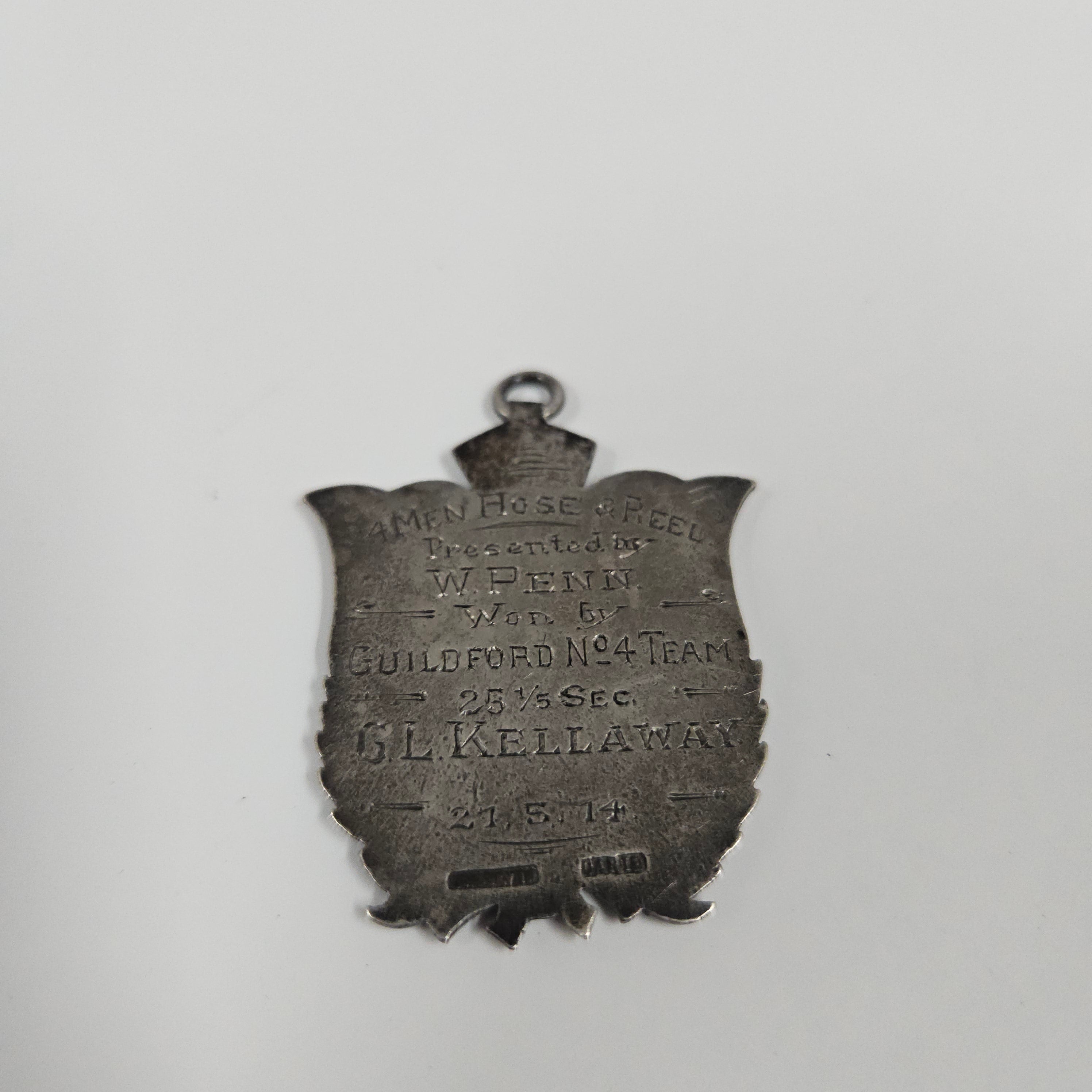 Rare Antique Sterling Silver Fireman's Medal 1914 | Antique & Vintage | Moonee Ponds Antiques | Australia Wide Delivery