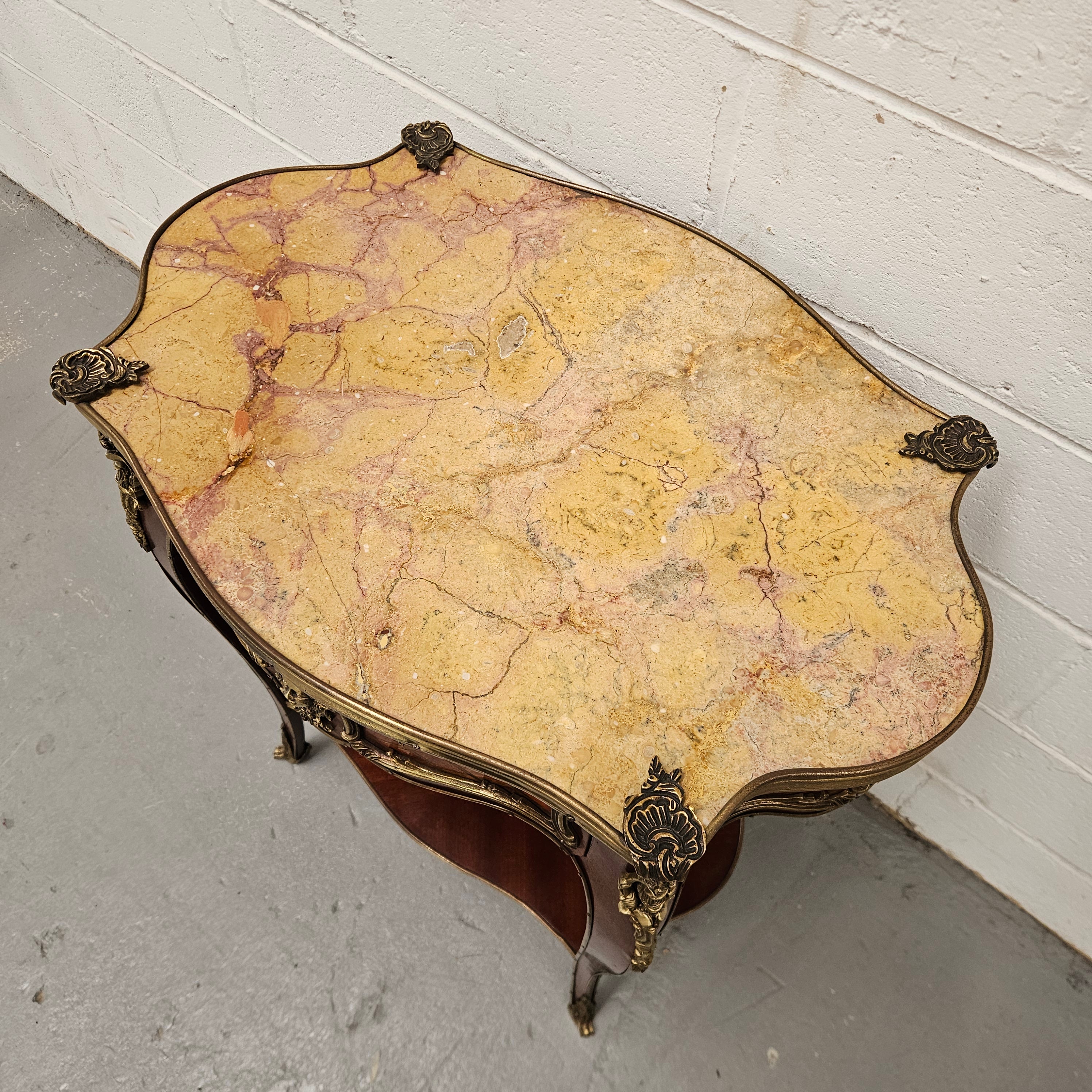 Antique French Marble Top & Ormolu Mounted Side Table | Antique & Vintage | Moonee Ponds Antiques | Australia Wide