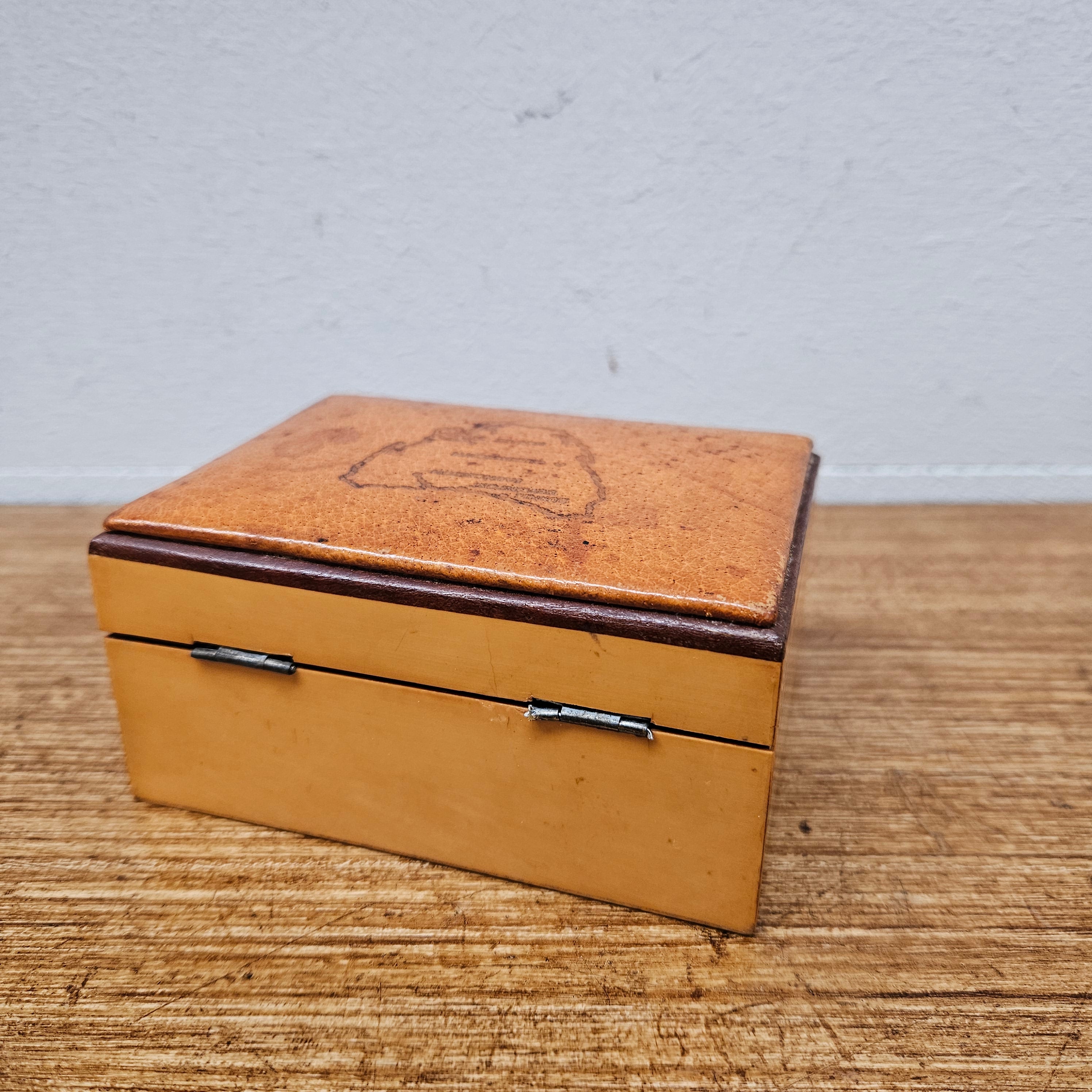 Vintage Leather Enbossed Box | Antique & Vintage | Moonee Ponds Antiques | Australia Wide Delivery