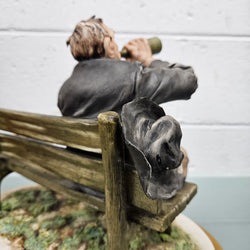 Vintage Capodimonte Tramp Sitting on Park Bench | Antique & Vintage | Moonee Ponds Antiques | Australia Wide Delivery