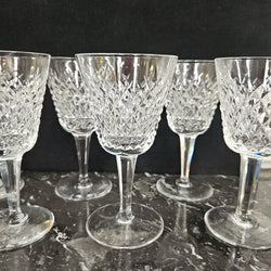 6 Waterford Stemmed Cut Crystal Wine Glasses In The Alana Pattern | Antique & Vintage | Moonee Ponds Antiques | Australia Wide Delivery