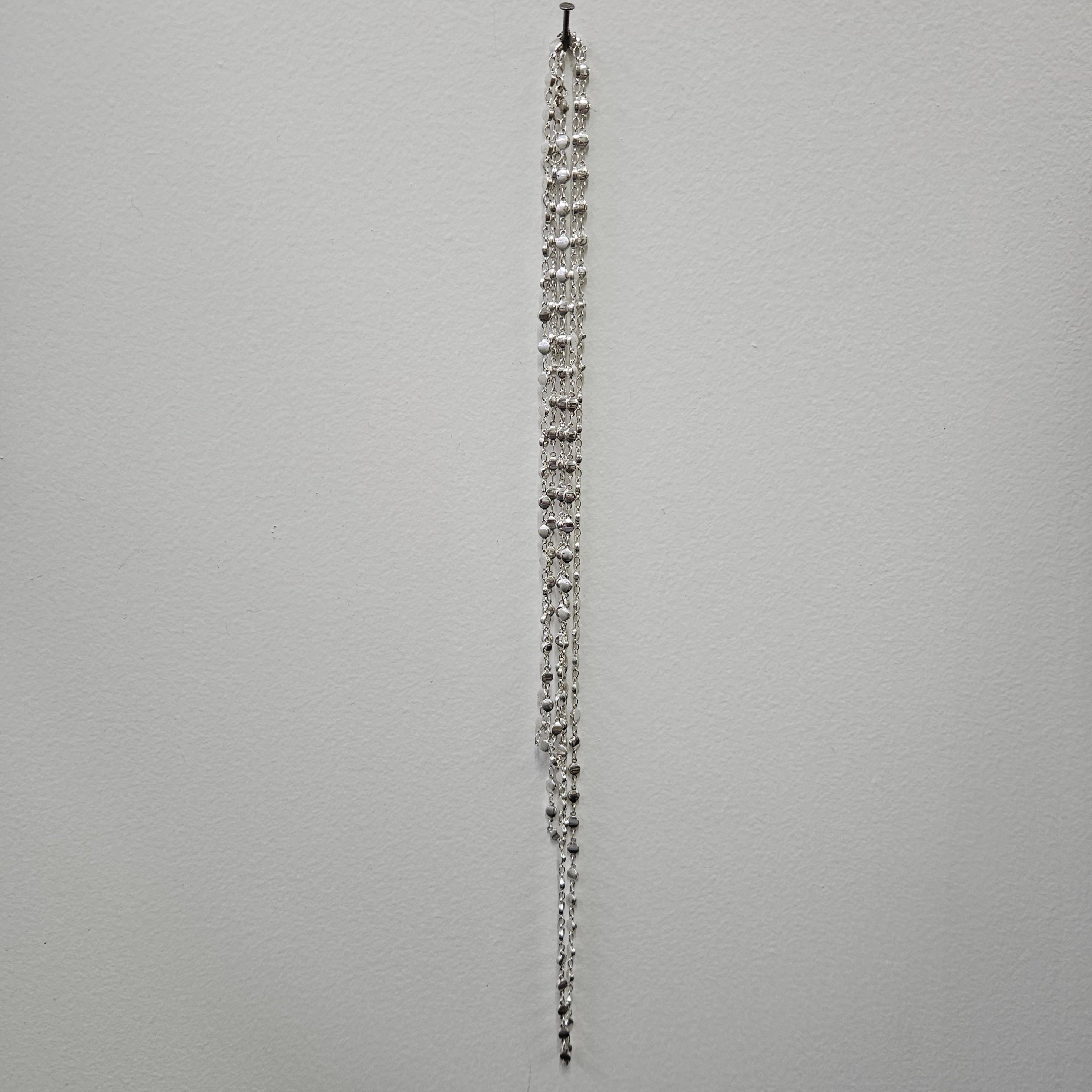 Vintage Silver Plated Double Strand Long Necklace