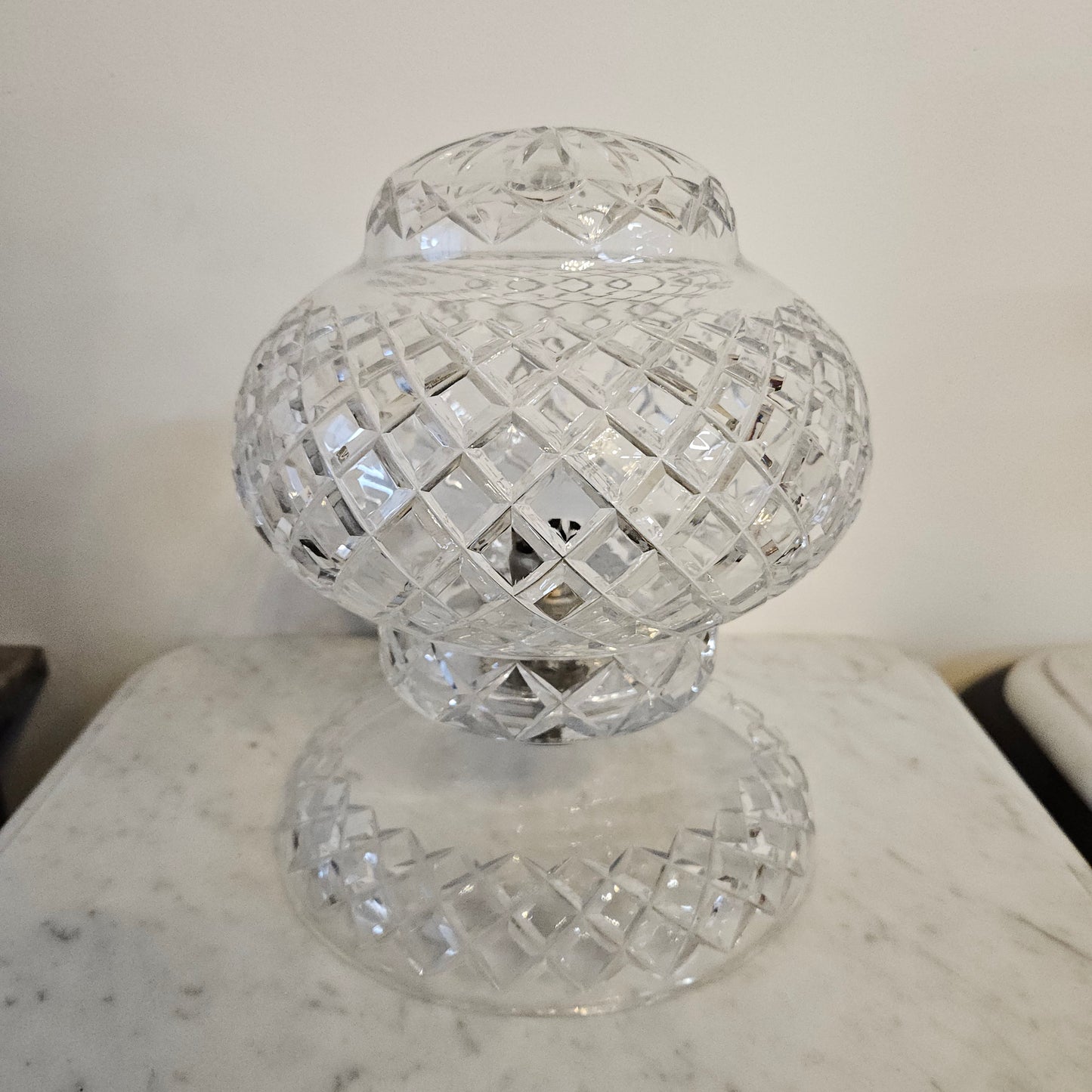 Vintage Art Deco Bohemian Crystal Table Lamp