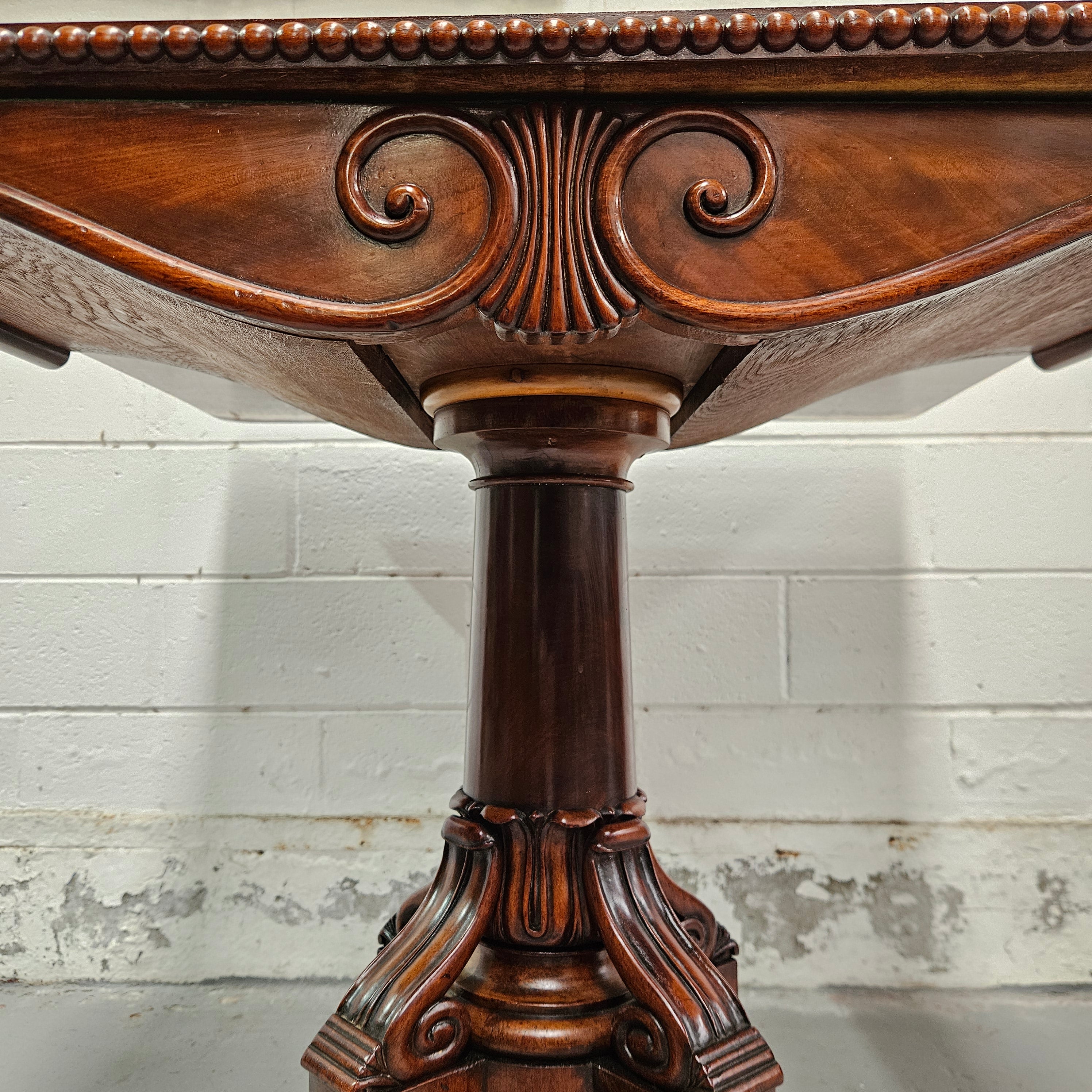 Lovely William IV Games Table In Flame Mahogany | Antique & Vintage | Moonee Ponds Antiques | Australia Wide Delivery