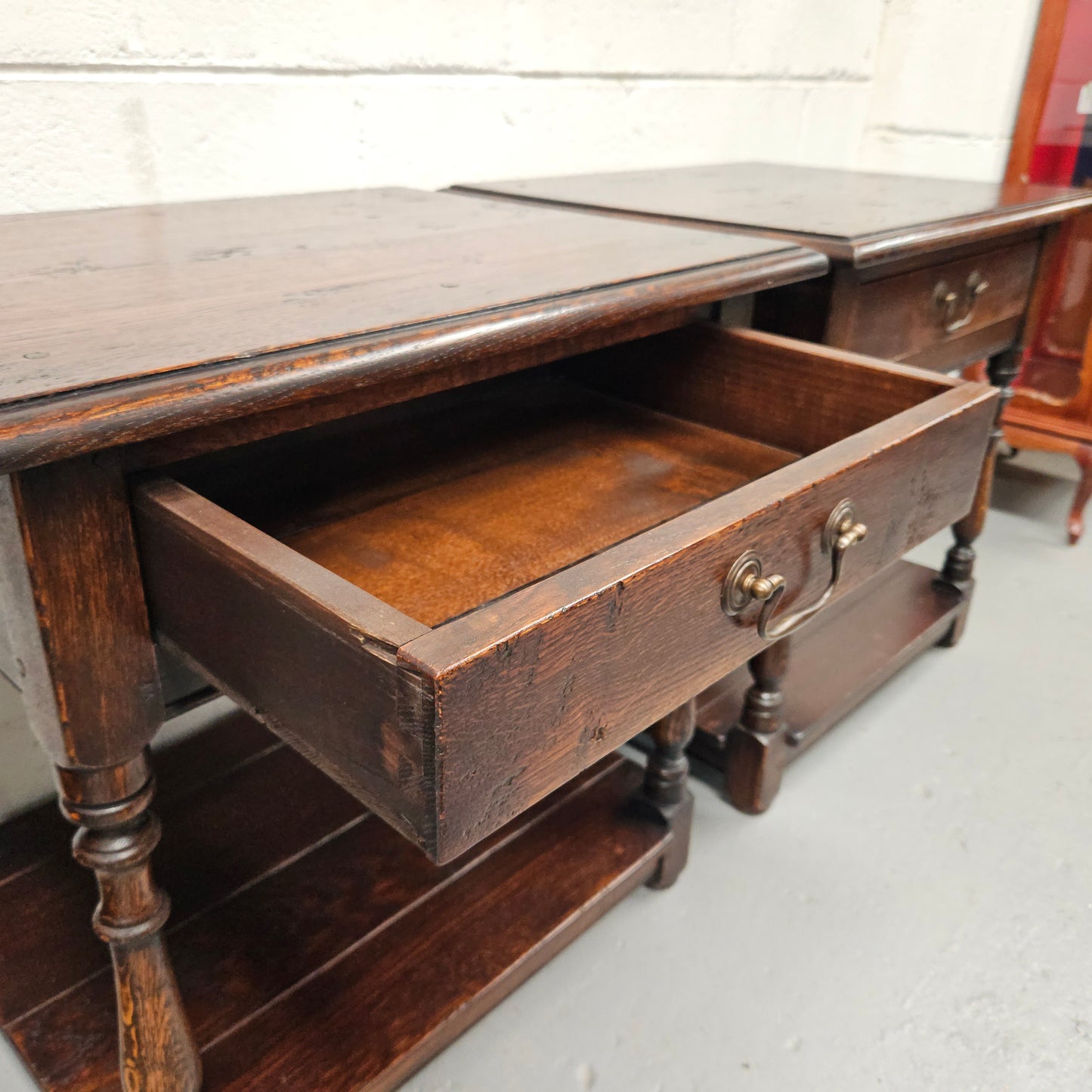 Antique French Oak Pair Bedside