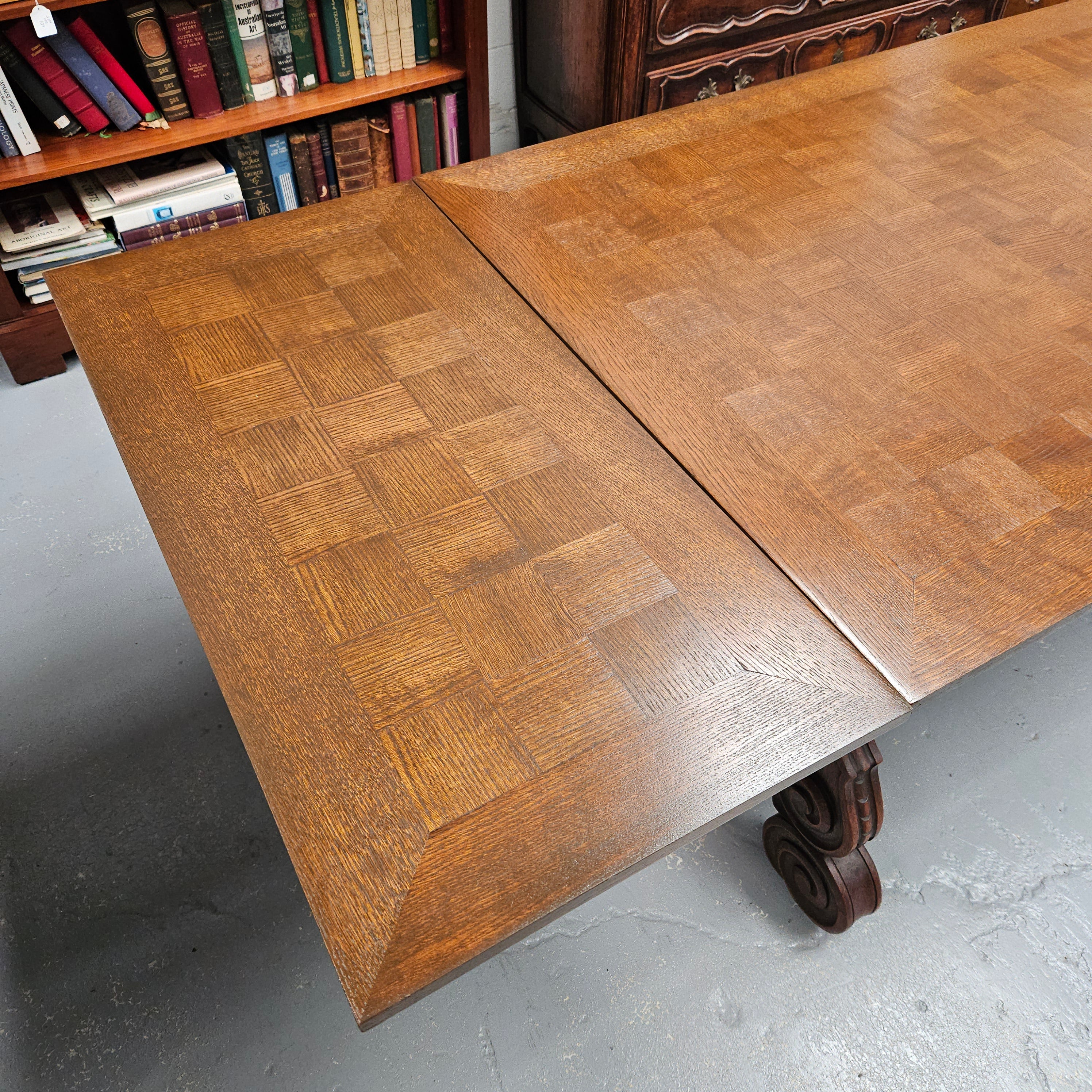 Beautiful French Oak Spanish Style Extension Dining Table | Antique & Vintage | Moonee Ponds Antiques | Australia Wide Delivery