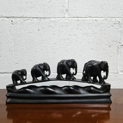 Vintage Ebony Walking Elephants Statue | Antique & Vintage | Moonee Ponds Antiques | Australia Wide Delivery