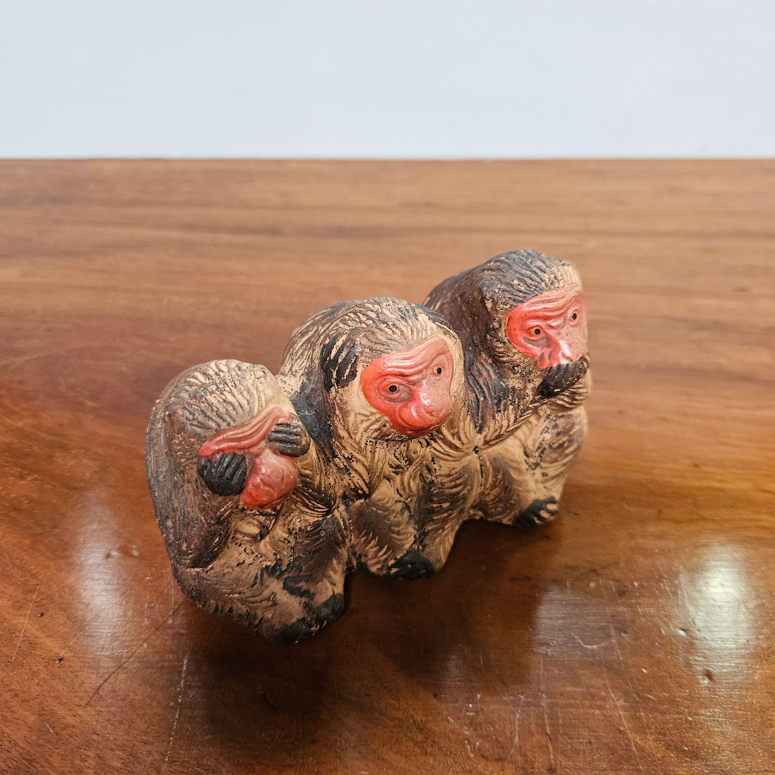 Vintage Terracotta Three Wise Monkeys Figure | Antique & Vintage | Moonee Ponds Antiques | Australia Wide