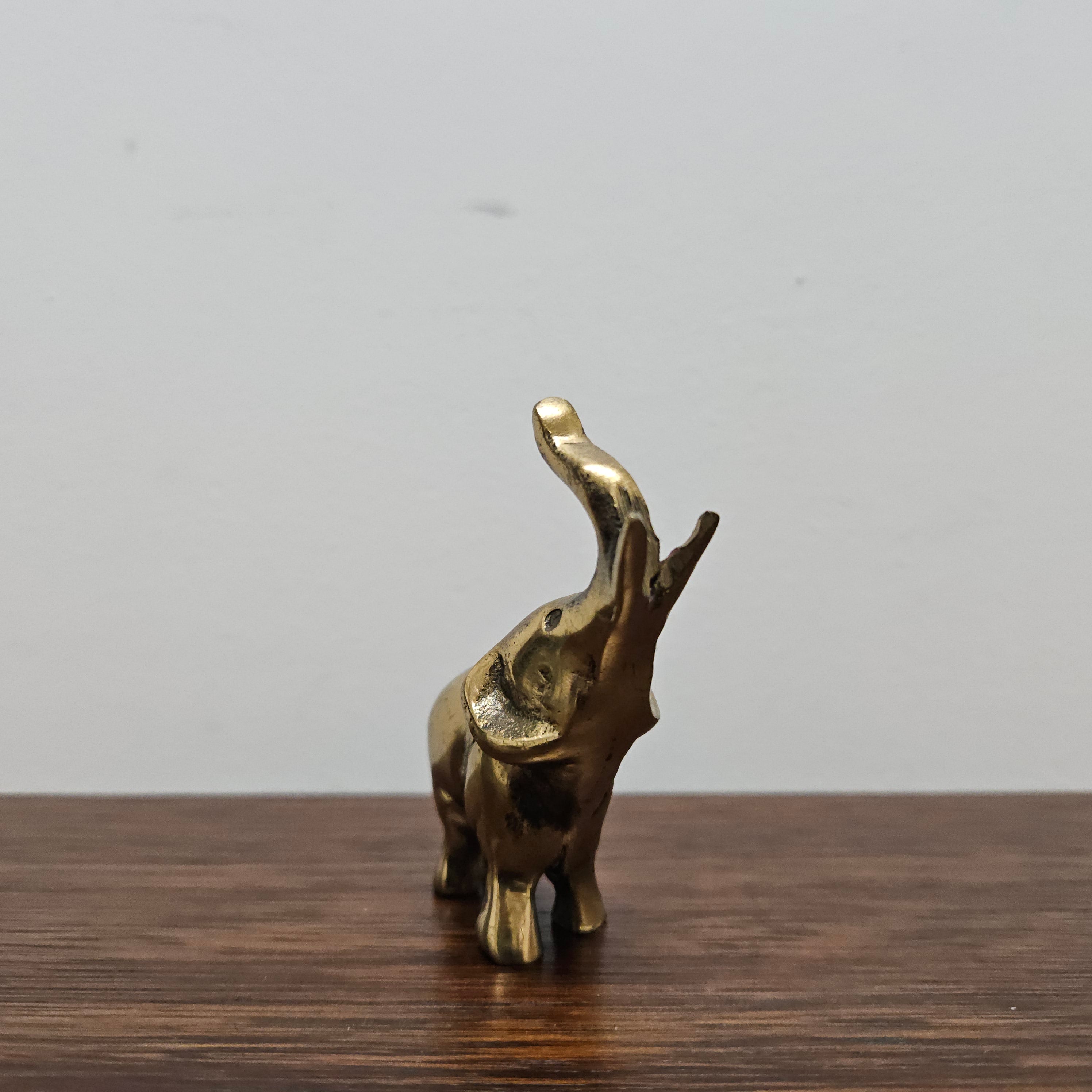 Vintage Brass Elephant With Raised Trunk | Antique & Vintage | Moonee Ponds Antiques | Australia Wide Delivery