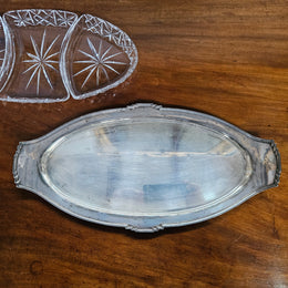 Hardy Brothers EPNS Silver Tray & Cut Crystal Dividers