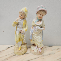 Pair Of Victorian Bisque Figures