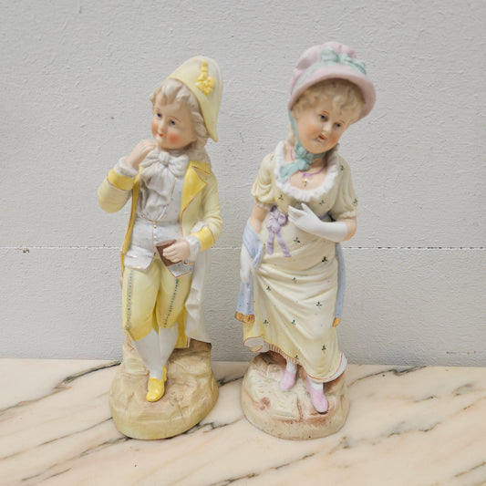 Pair Of Victorian Bisque Figures