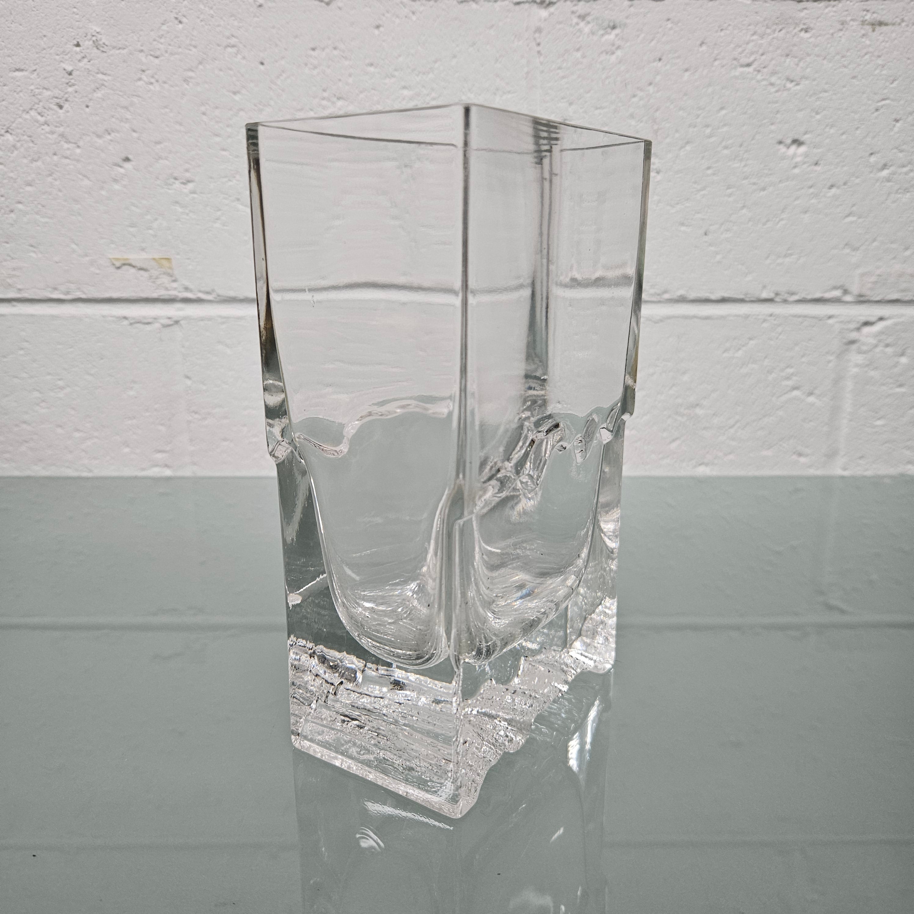 Ilttala Finland Tapio Wirkkala Clear Glass Vase