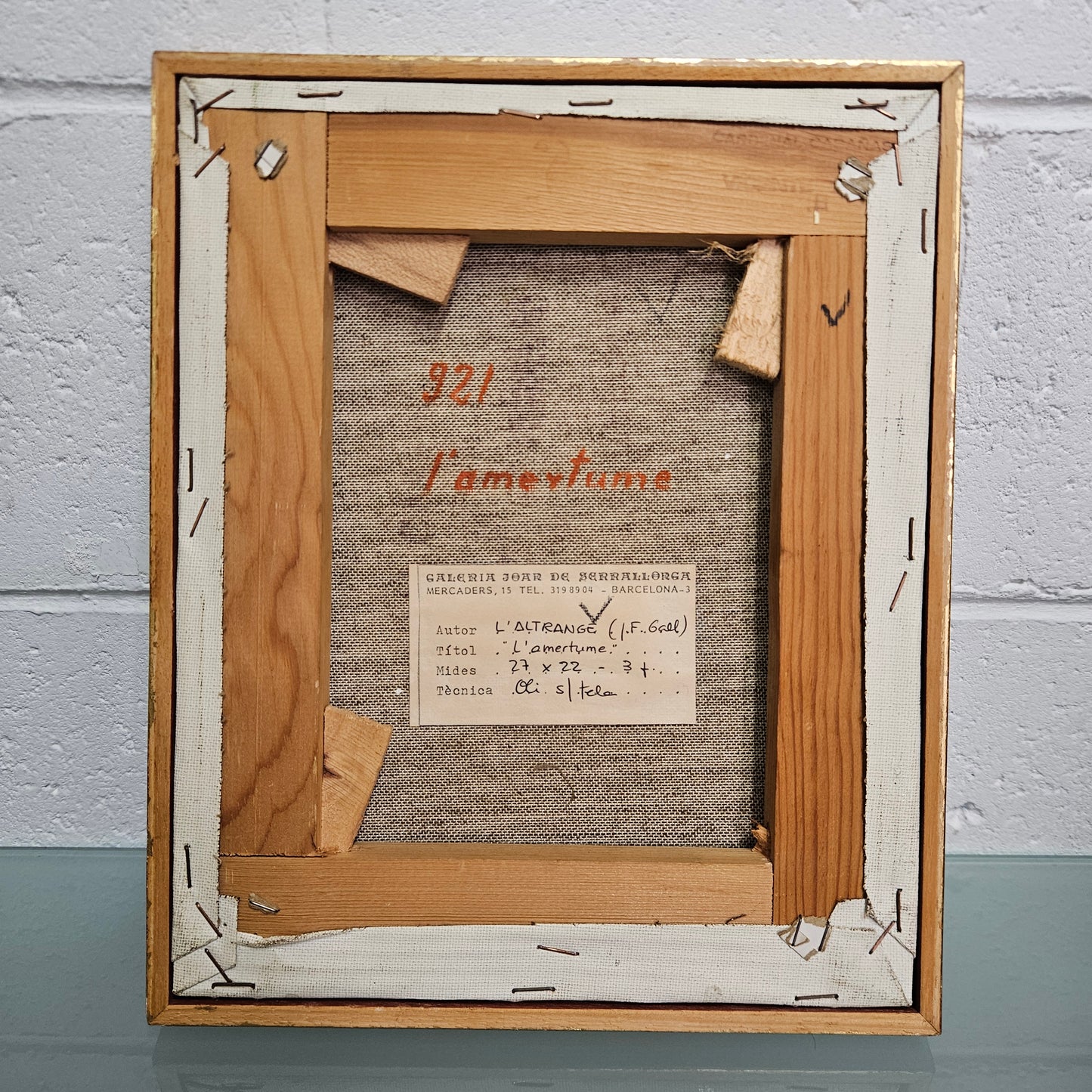 Vintage Framed Abstract Oil Painting Barcelona L'Altrange (LF Gall)