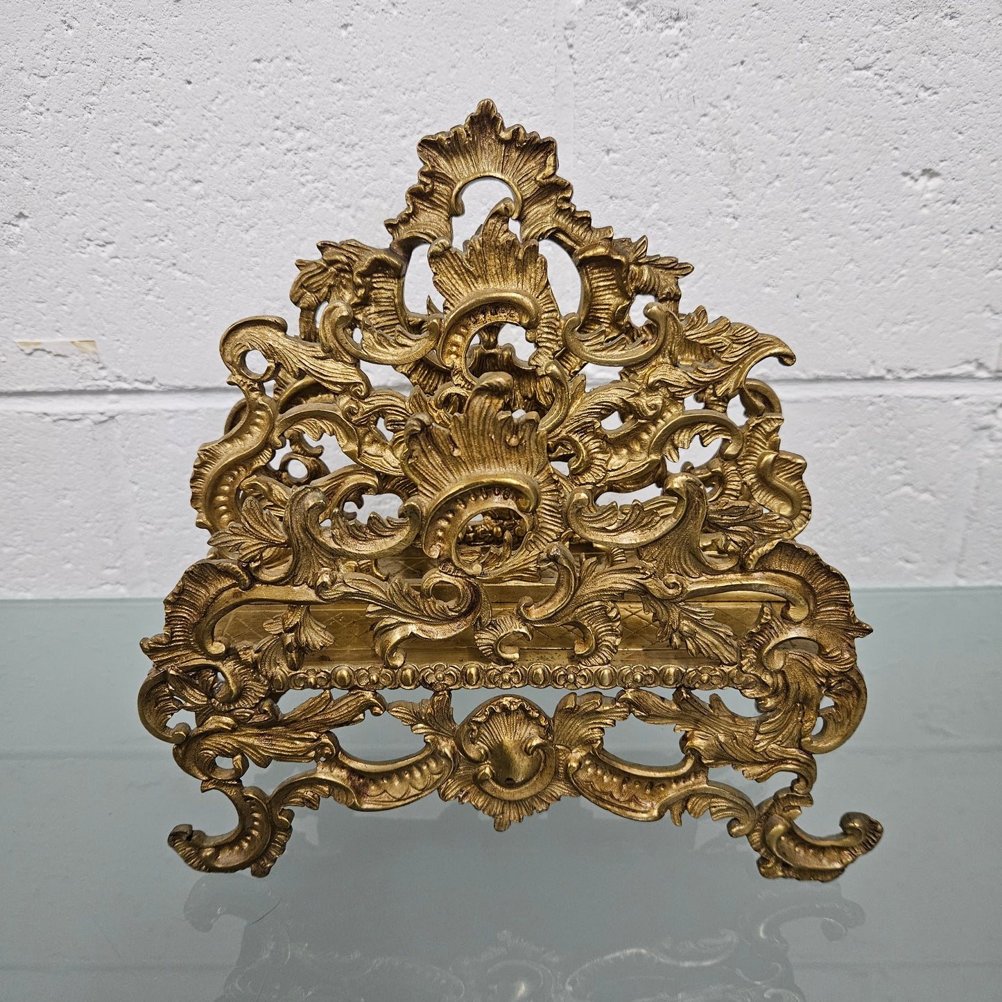 Antique Louis XV Style Gilt Metal Letter Rack