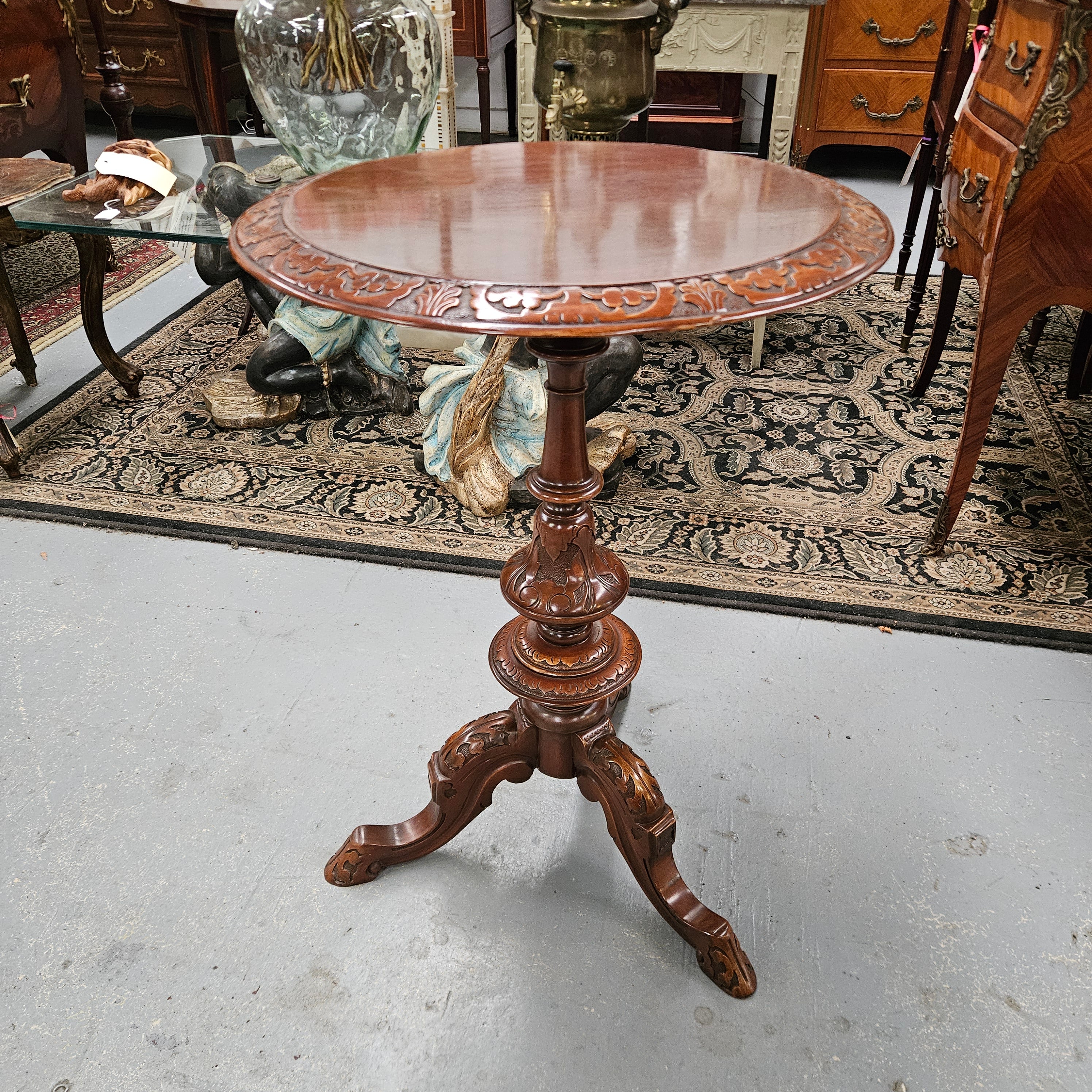 Victorian Antique Mahogany Carved Occasional Table | Antique & Vintage | Moonee Ponds Antiques | Australia Wide Delivery