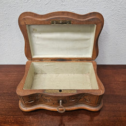 Antique Swiss Walnut Trinket Box