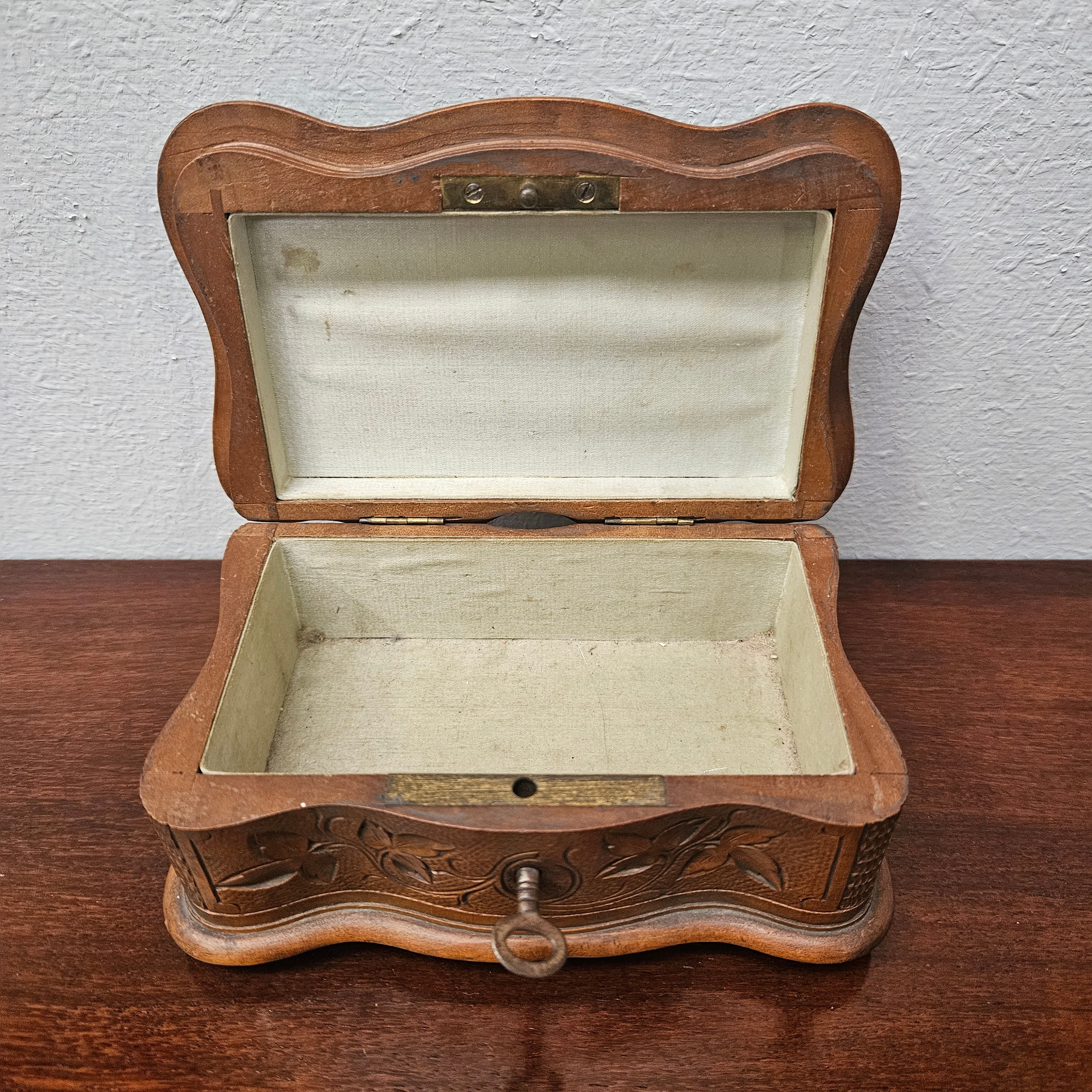 Antique Swiss Walnut Trinket Box | Antique & Vintage | Moonee Ponds Antiques | Australia Wide Delivery