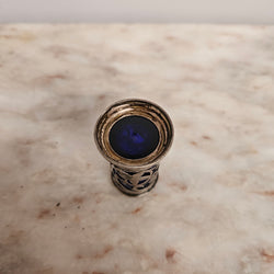 Edwardian Birmingham Silver & Bristol Blue Toothpick Holder | Antique & Vintage | Moonee Ponds Antiques | Australia Wide Delivery
