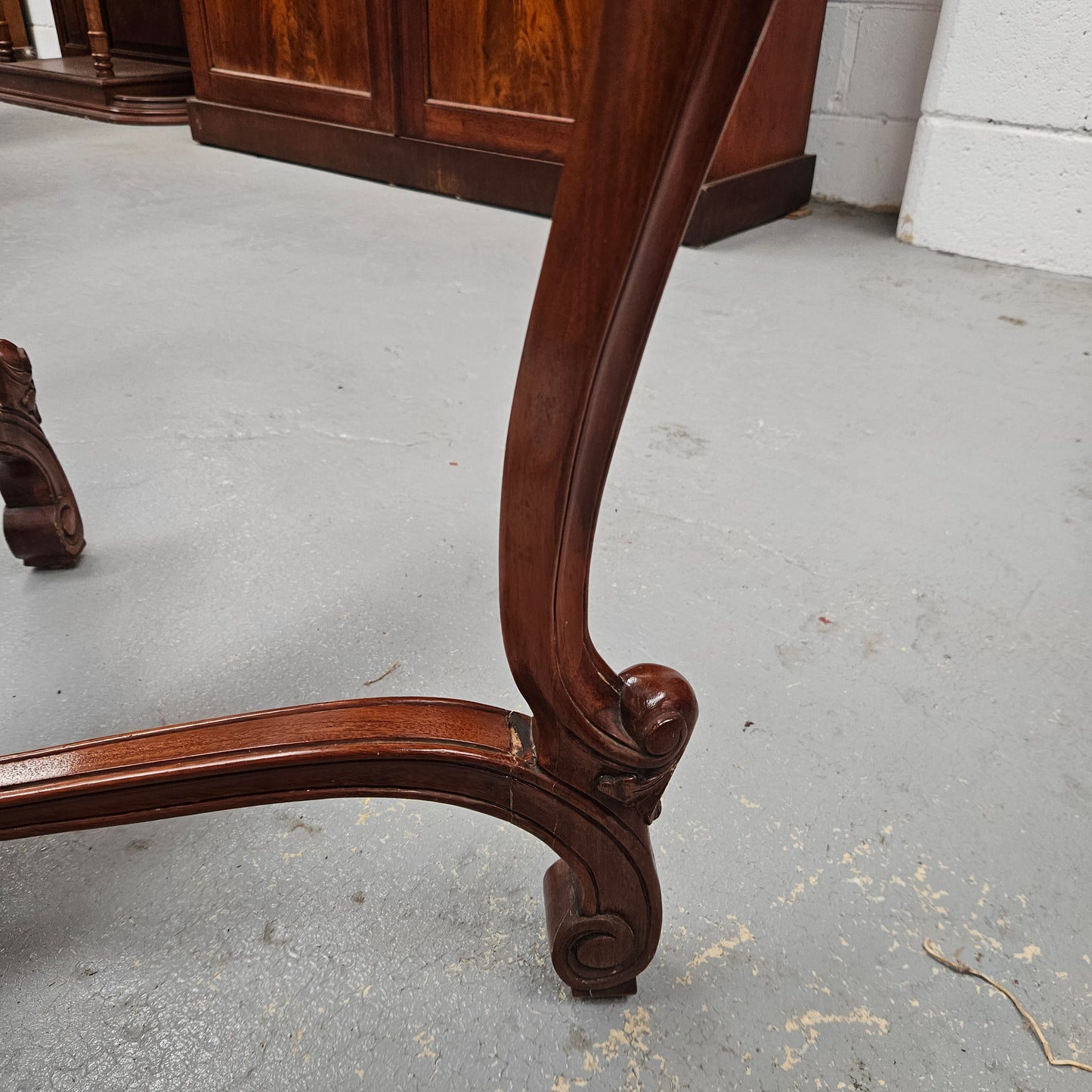 Vintage Mahogany Glass Top Coffee / Side Table Rococo Style