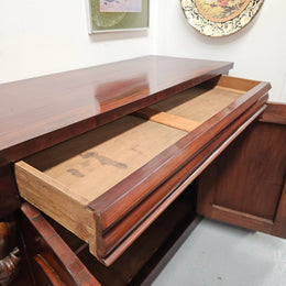 Solid Mahogany Two Door Cabinet With Drawer