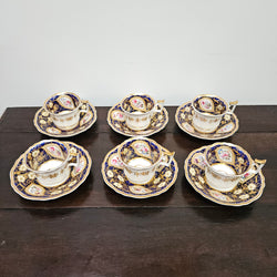 Ridgway Regency Period 6 Hand Painted & Gilded Cups & Saucers | Antique & Vintage | Moonee Ponds Antiques | Australia Wide Delivery