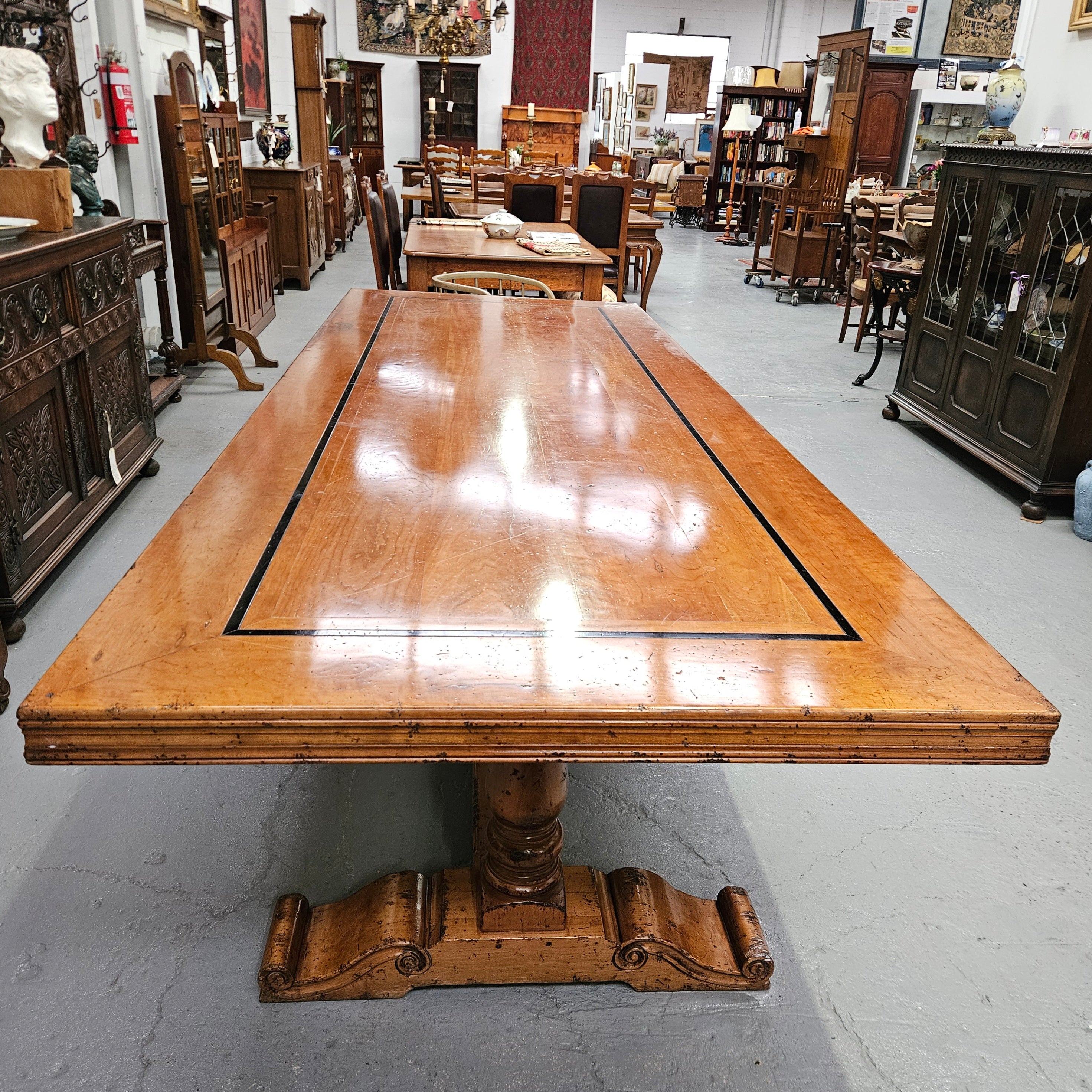 Vintage Three Metre Cherry Wood Farmhouse Style Table | Antique & Vintage | Moonee Ponds Antiques | Australia Wide Delivery