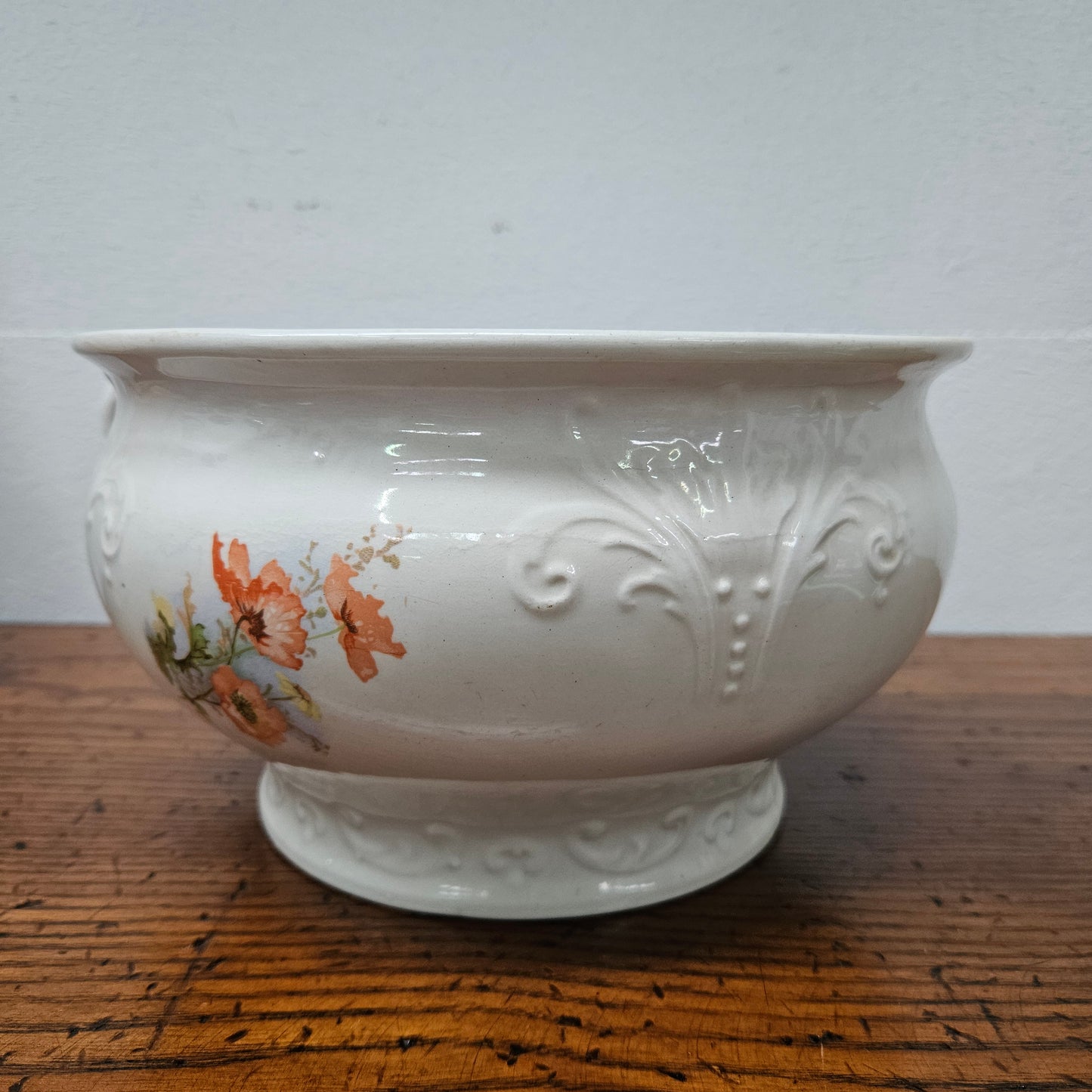 Antique Victorian White / Floral Chamber Pot