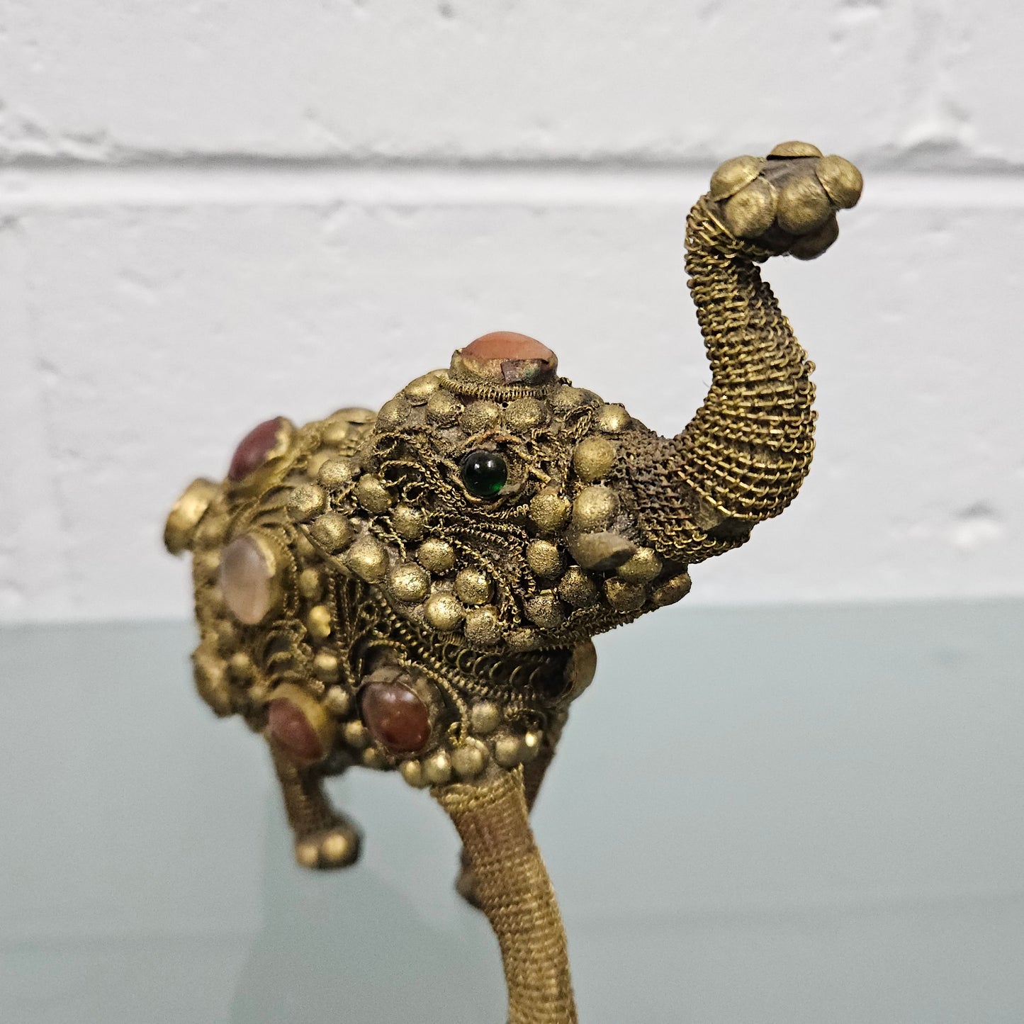 Bronze, Agate, Brass Ceremonial Elephant